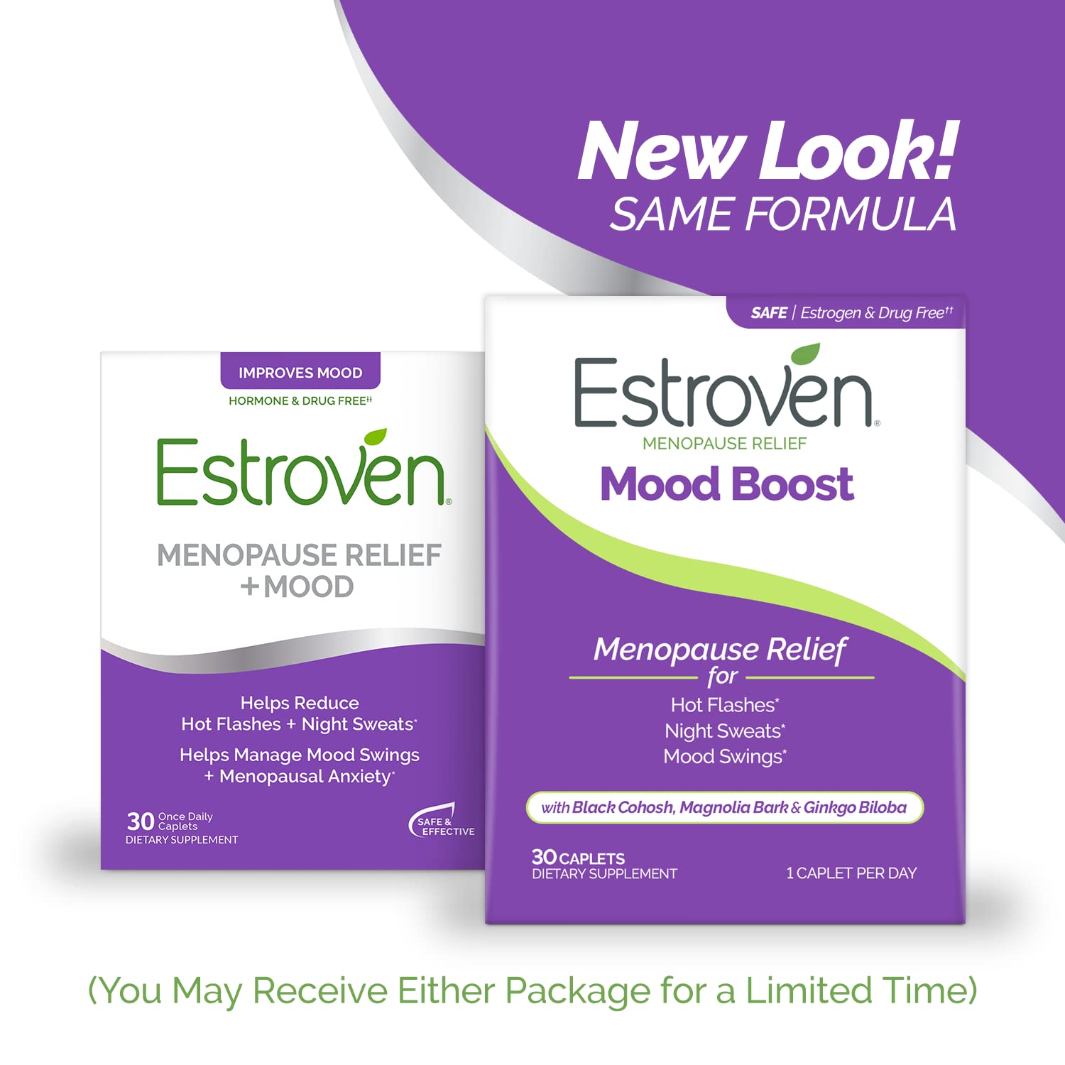 Estroven Mood Boost for Menopause Relief, Helps Reduce Hot Flashes & Night Sweats, Helps Manage Mood Swings, 30 Count Estroven buy supplements canada