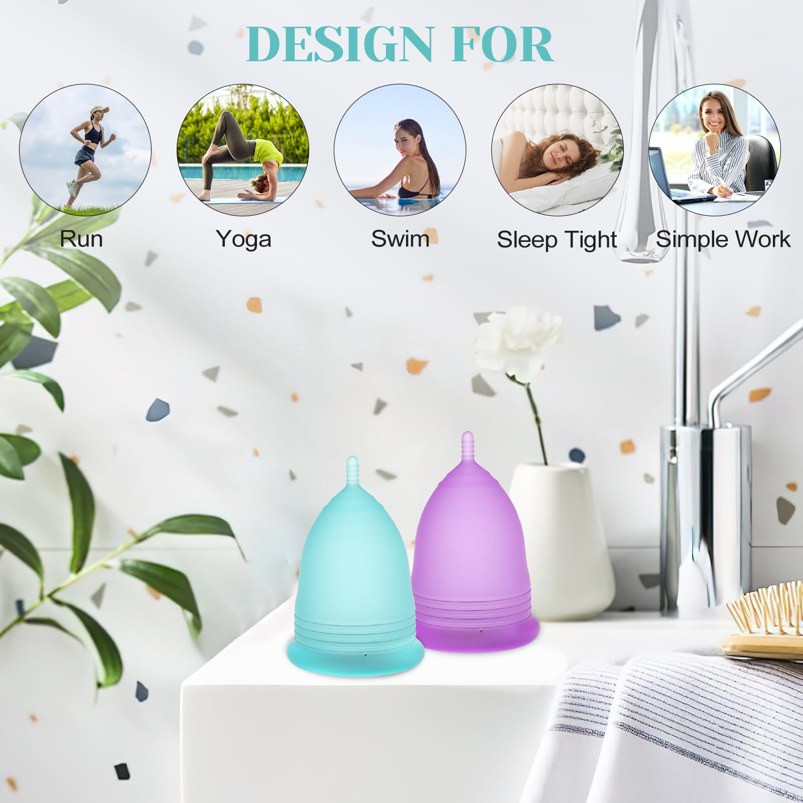 YTYOMUR Menstrual Cup Set, 2 Soft Period Cup Come with Collapsible Cleaner Cup YTYOMUR buy supplements canada