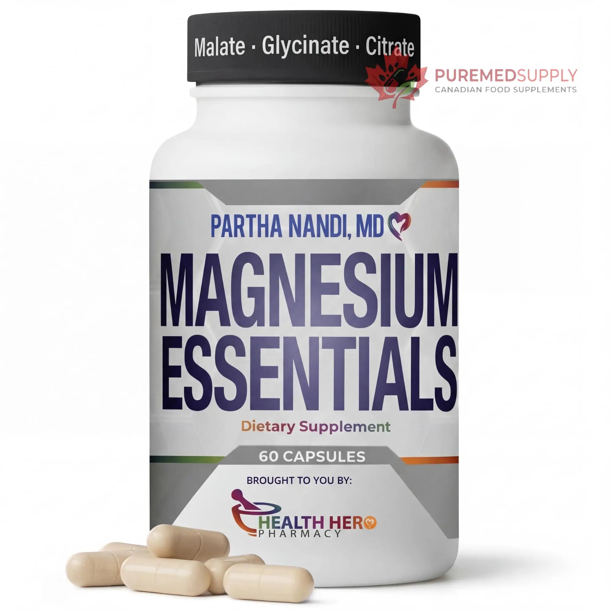 Triple Magnesium Citrate, Malate & Glycinate Complex Supplement – Supports Sleep, Stress, Muscle, Nerve & Heart Health – Advanced High-Absorption Formula – 235mg – 60 Capsules Partha Nandi, MD buy supplements canada