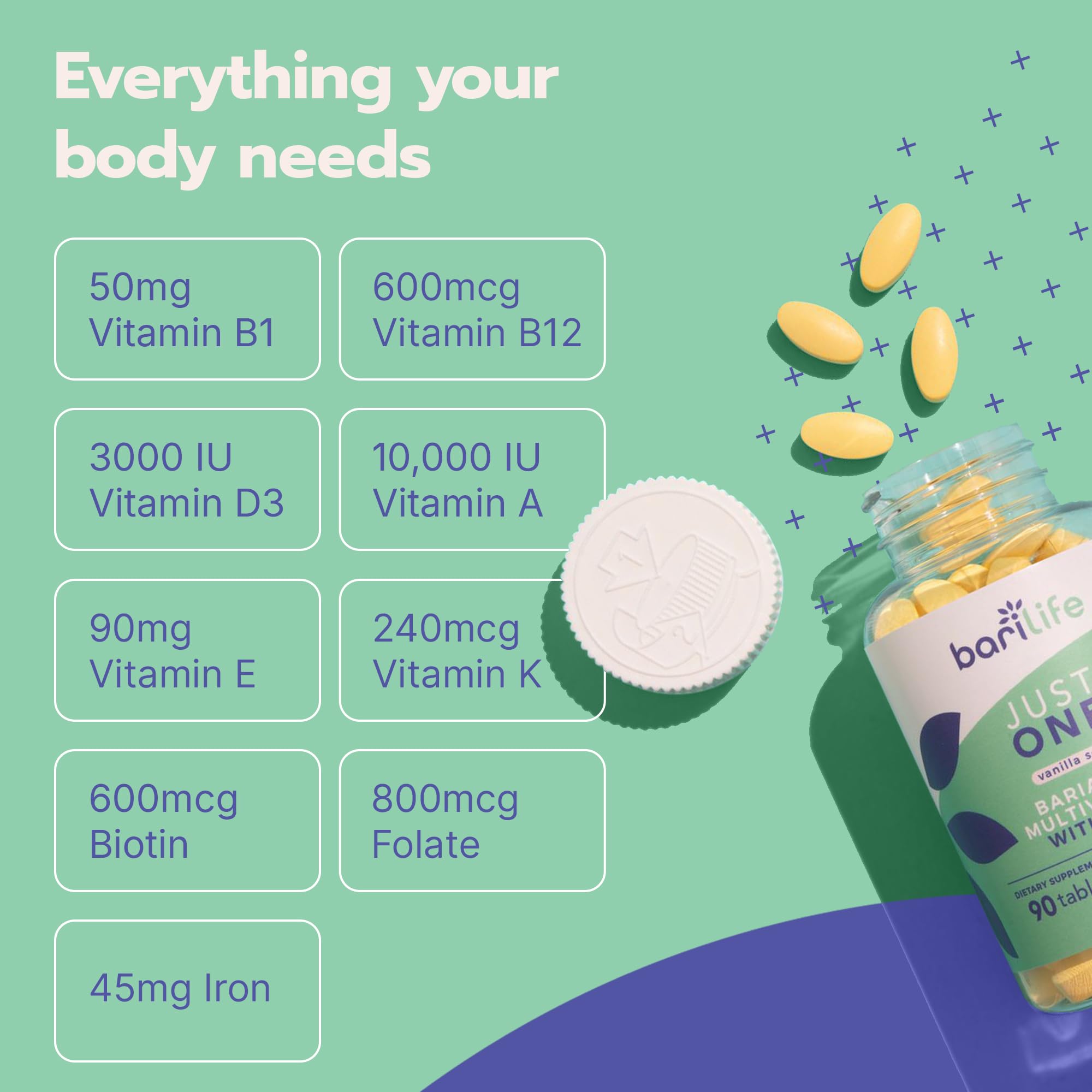 Just One - Once Daily Bariatric Multivitamin with Iron (30) Bari Life buy supplements canada