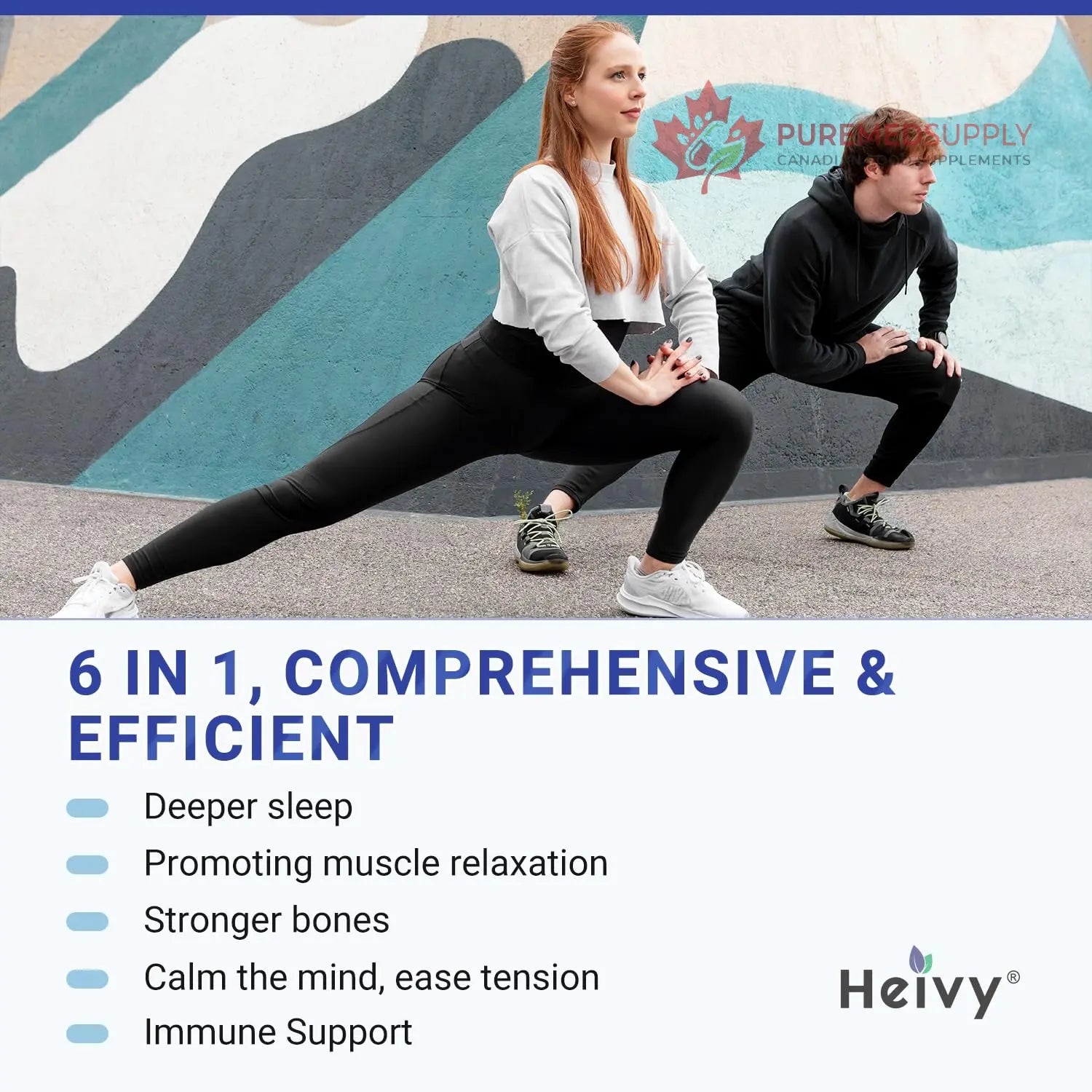 Heivy 4 in 1 Magnesium Complex with Zinc & Vitamin D3, 320mg Elemental Magnesium (Glycinate/Citrate/Gluconate/Malate), 120 Capsules (4 Months Supply), Vegan, Non-GMO, Gluten-Free, 3rd Party Tested Heivy buy supplements canada
