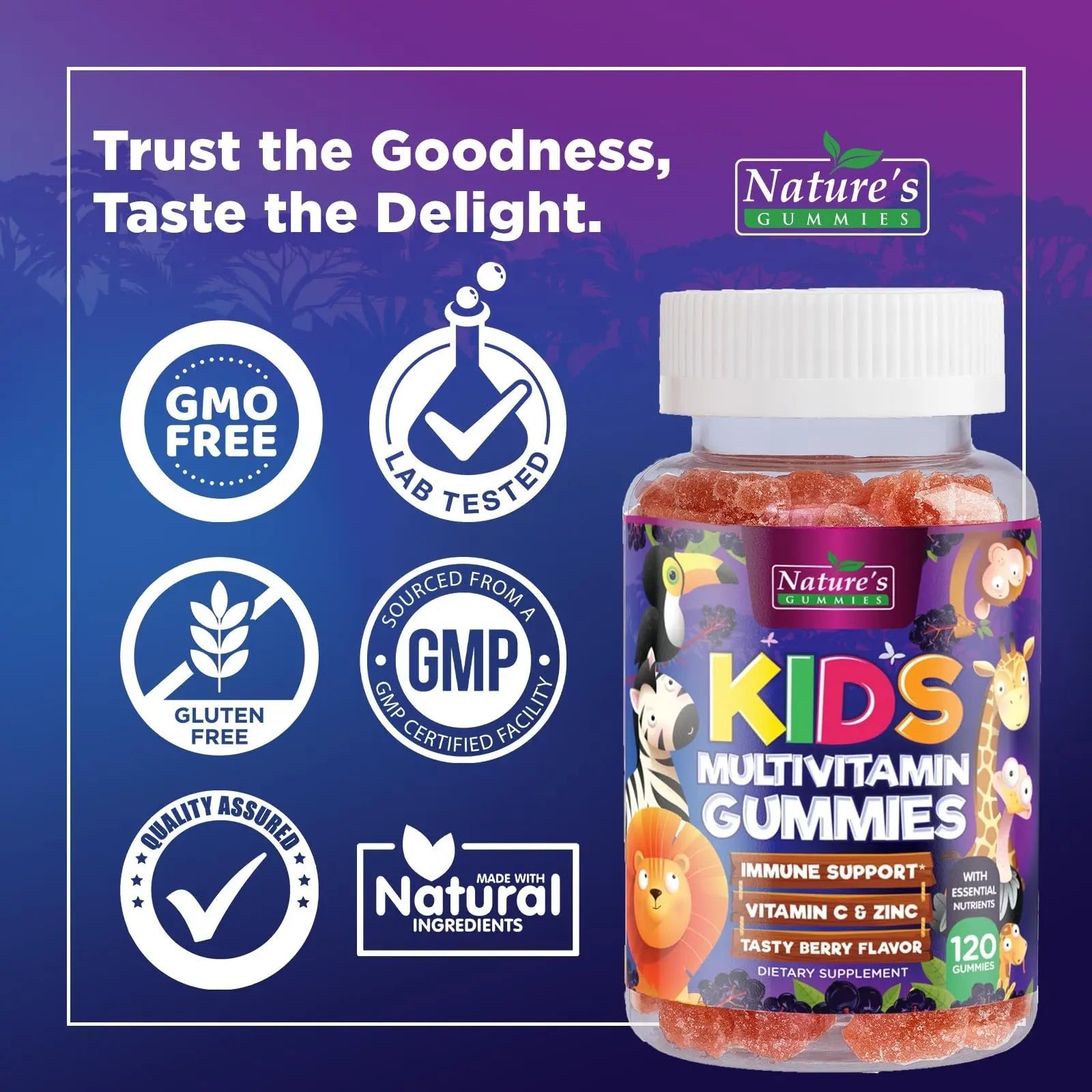 Multivitamin for Kids - Complete Daily Children's Multi Vitamin Gummies with Vitamin D, B Vitamins, Zinc & More - Energy, Memory Focus Nature's Nutrition buy supplements canada