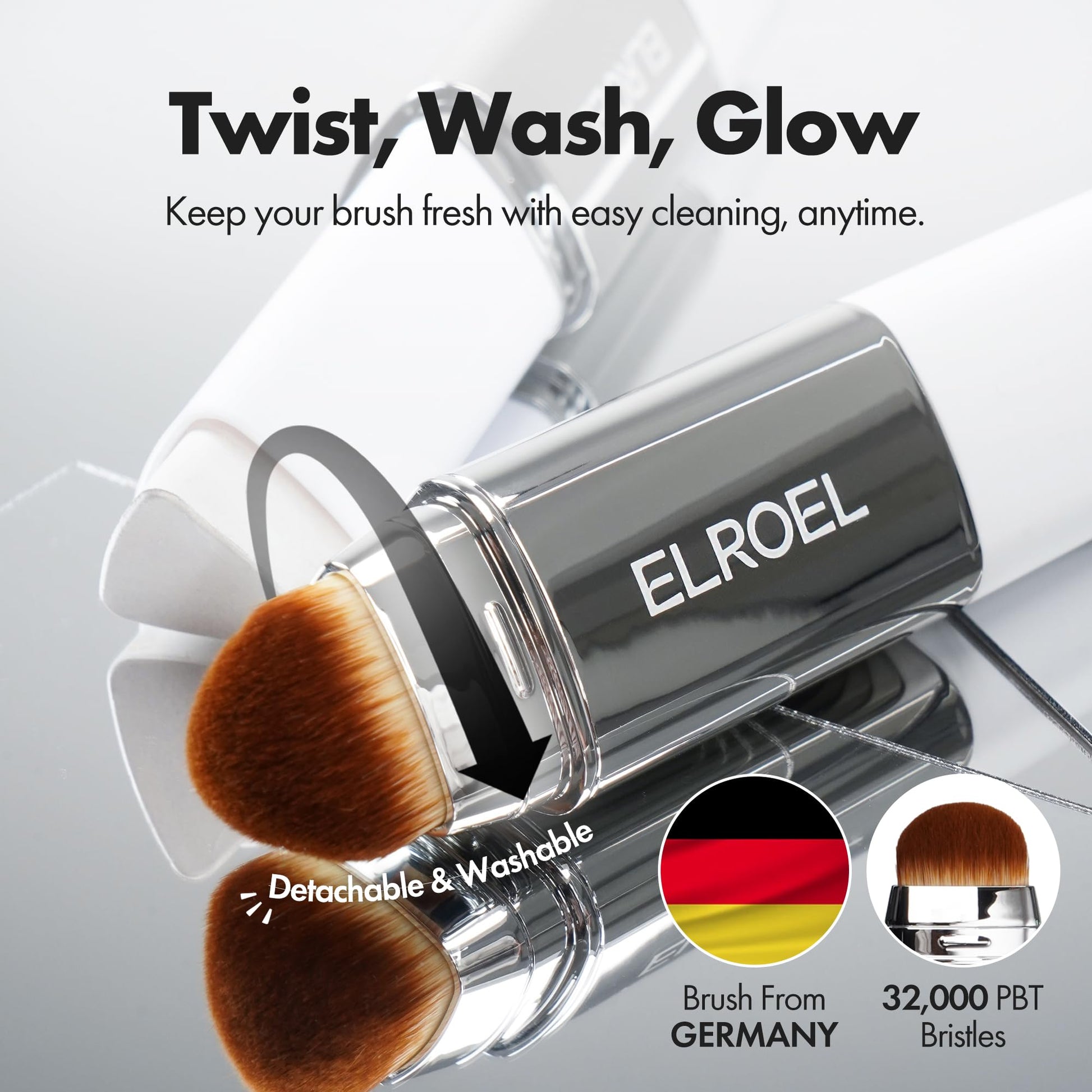 ELROEL Blanc Cover Cream Stick V White - Korean Color-Changing Foundation Stick with Volufiline - Medium to Full Coverage Dewy Finish Base Makeup - Dual-Ended with Detachable Brush (202 Natural) ELROEL buy supplements canada