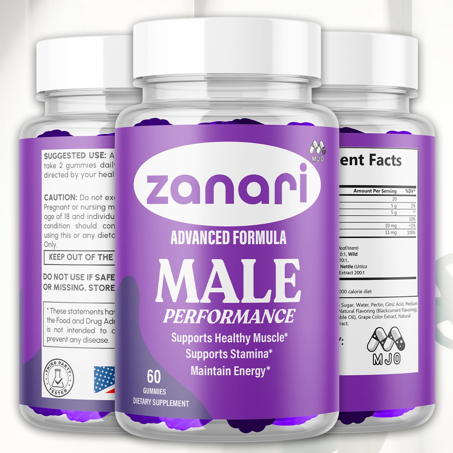 Zanari Gummies, Official Zanari Gummys for Men with All Natural Ingredients, Advanced Formula for Optimal Health & Total Wellness Support with Maximum Strength Active Lifestyle Vitamins (60 Gummies) MJO buy supplements canada