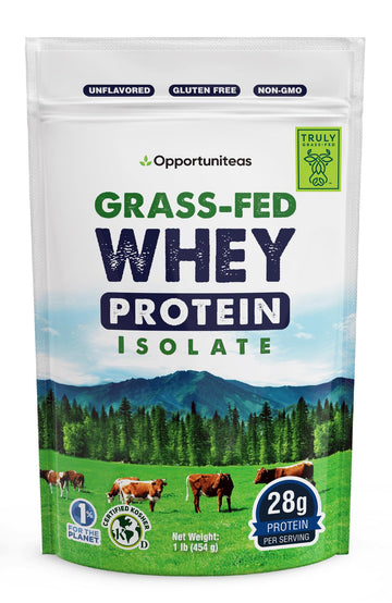 Opportuniteas Grass Fed Whey Isolate Protein Powder – Unflavored, Heavy-Metal Tested, 28g Protein, Sourced from Ireland, Hormone-Free, Non-GMO, Packaged in USA – 1lb Opportuniteas buy supplements canada