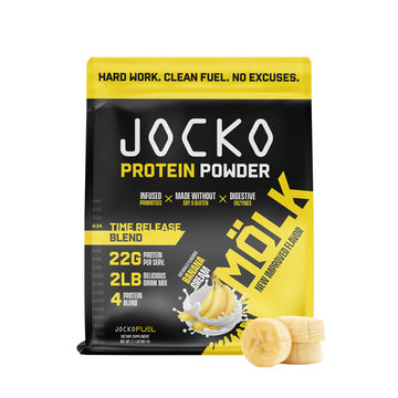Jocko Mölk Whey Protein Powder (Banana Cream) - Keto, Probiotics, Grass Fed, Digestive Jocko Fuel buy supplements canada