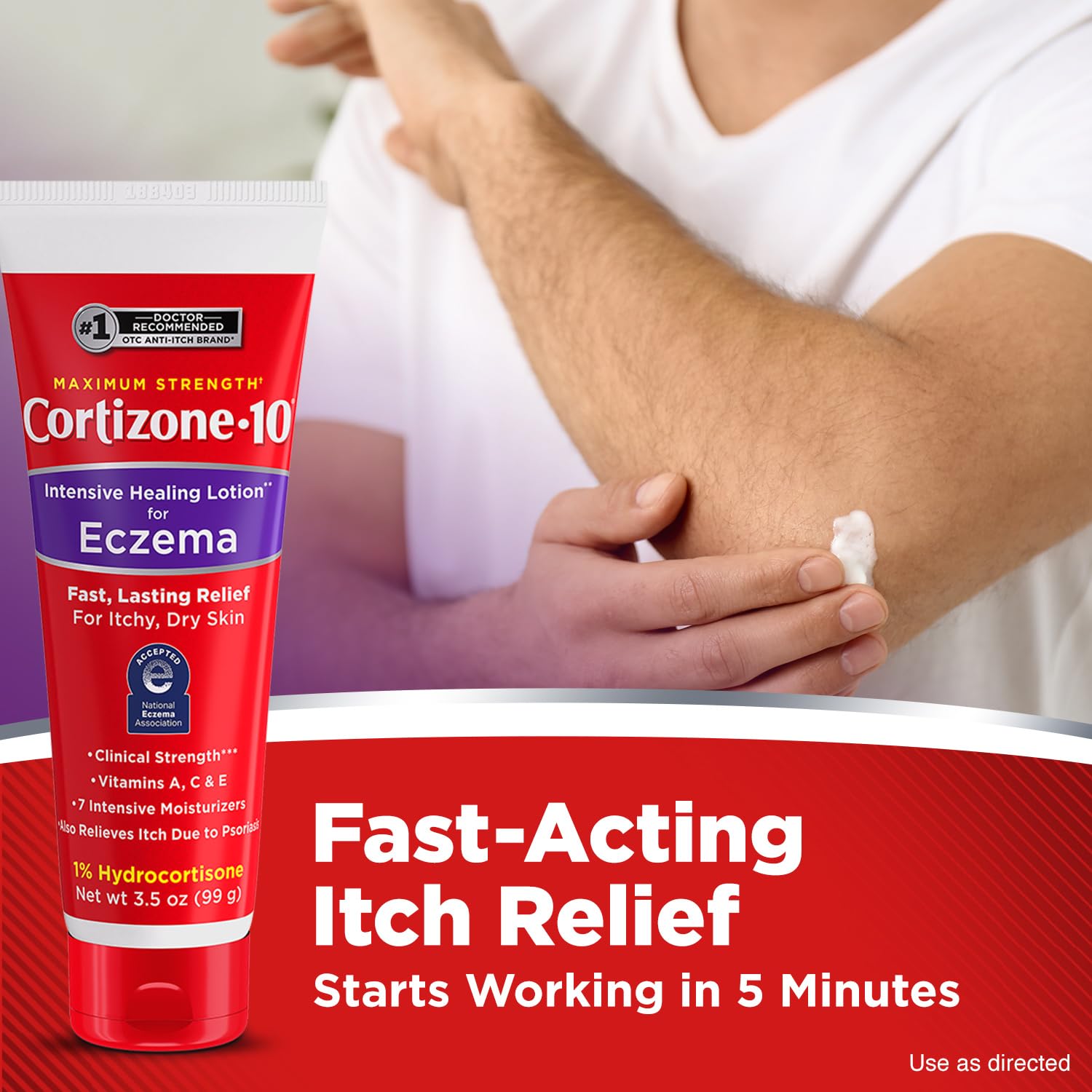 Cortizone-10 Maximum Strength Intensive Healing Itch Relief Lotion for Eczema, 1% Hydrocortisone, Fast-Acting, Anti-Itch Cream for Minor Skin Irritations, Rashes and Inflammation Due to Eczema, 3.5 oz Cortizone 10 buy supplements canada