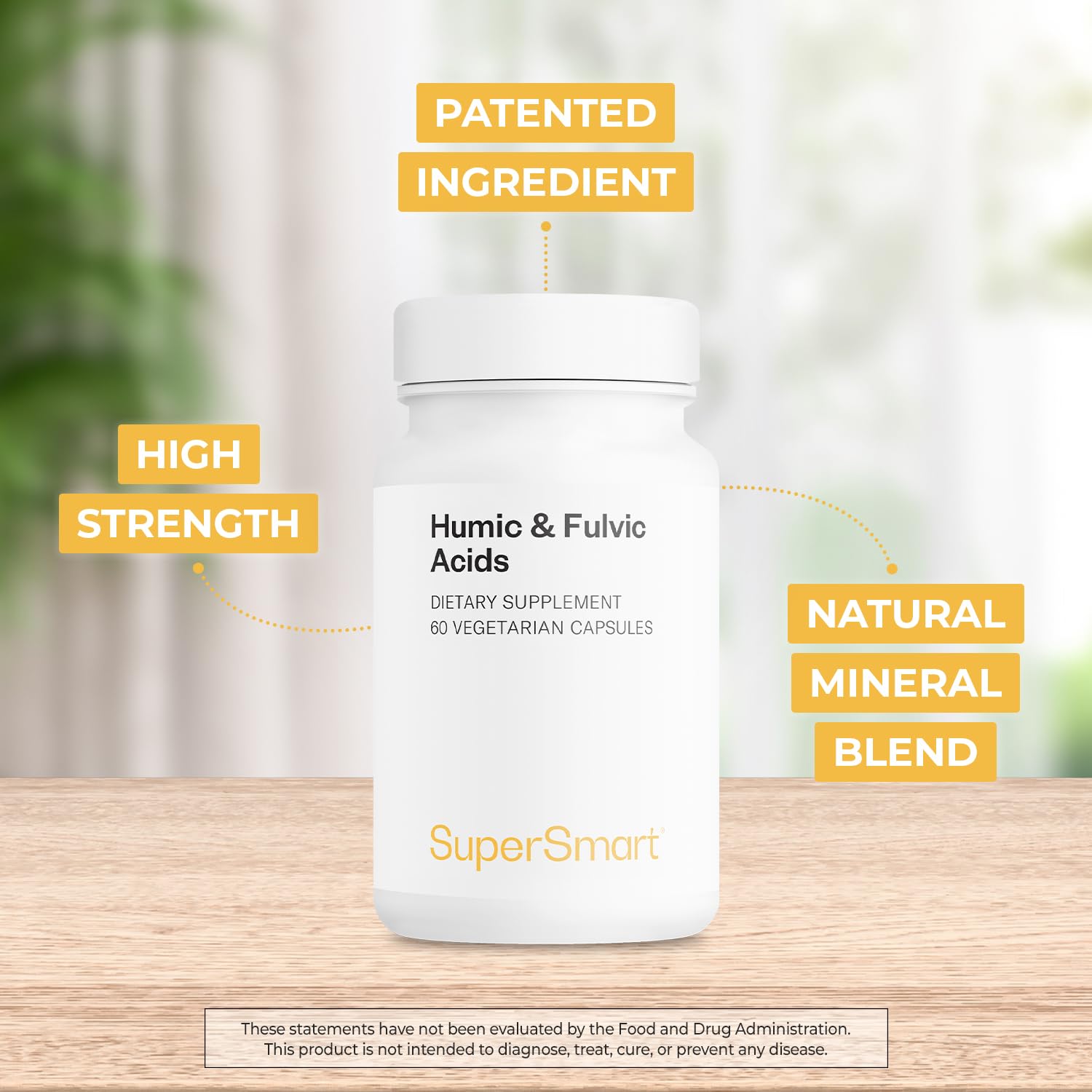 Supersmart - Humic and Fulvic Acid Supplement 300mg per Day (Patented & High Strength) - Fulvic Humic Mineral Blend | Non-GMO & Gluten Free - 60 Vegetarian Capsules Supersmart buy supplements canada