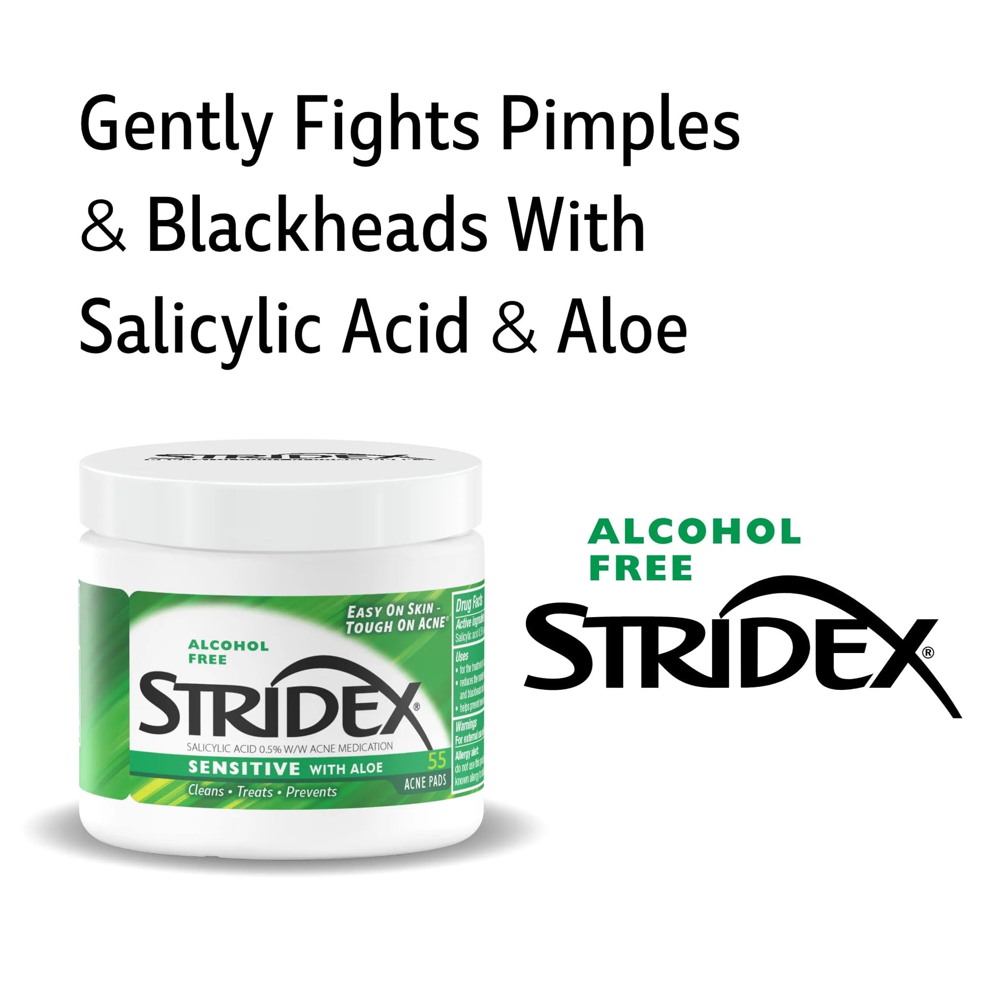 Stridex Acne Pads Sensitive With Aloe 55 Count Alcohol-Free Stridex buy supplements canada