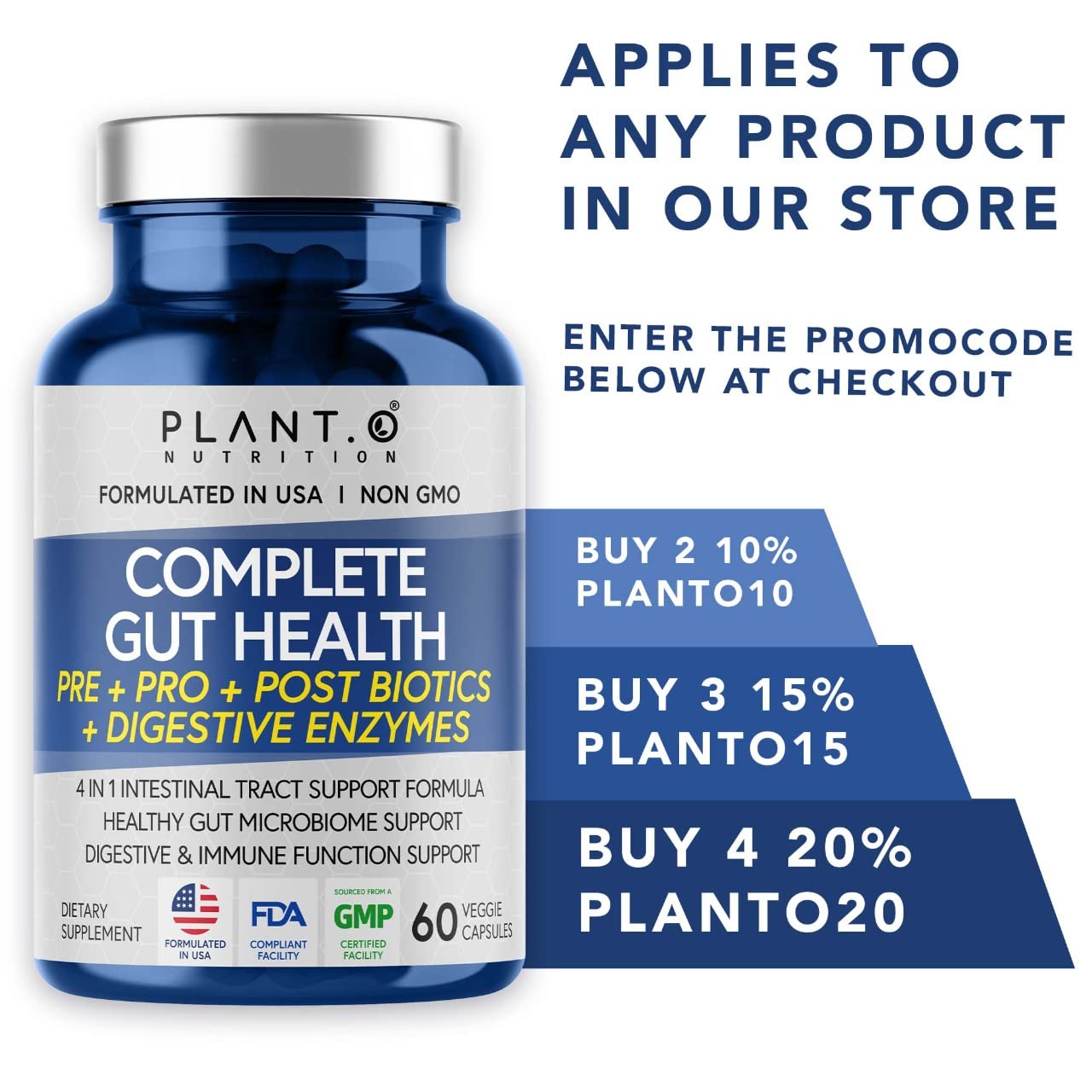 4-in-1 Prebiotic Probiotic & Postbiotic for Women & Men, Complete Gut & Digestive Support PLANT.O NUTRITION buy supplements canada