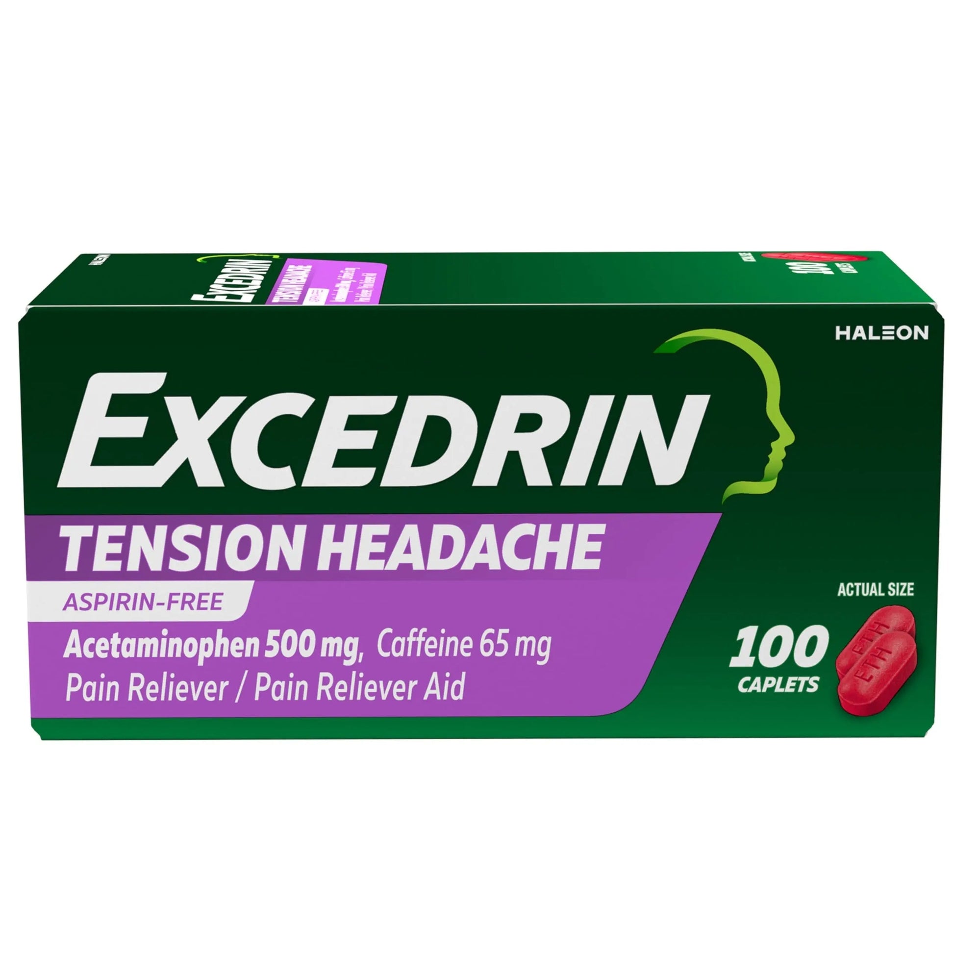 Excedrin Tension Headache Relief Caplets, Acetaminophen 500mg, Caffeine 65mg, Pain Reliever, Aspirin-Free, 100 Count Excedrin buy supplements canada
