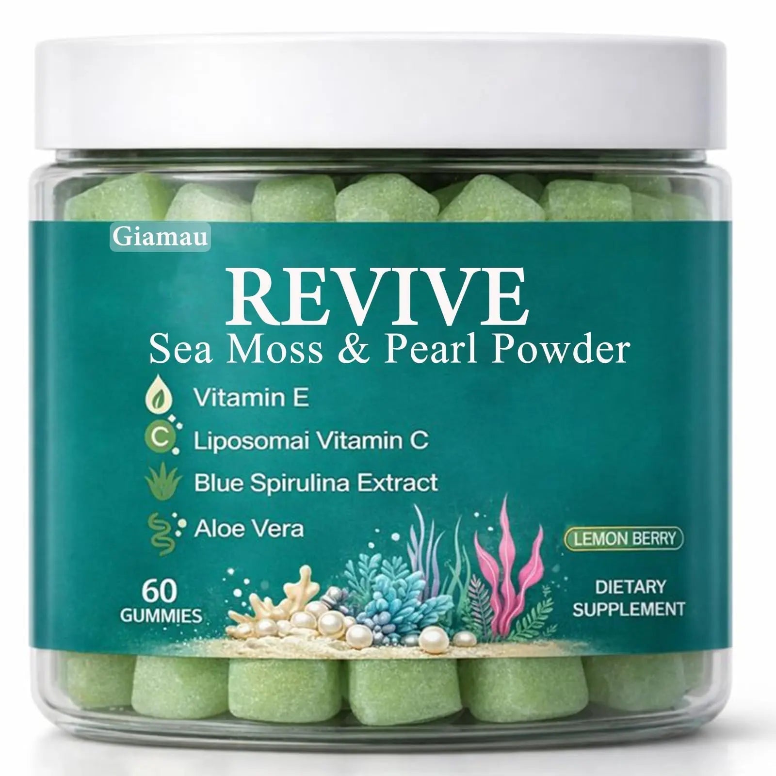 Giamau Revive Hair Gummies, Sea Moss Gummies, Natural Nutrient Blend for Hair Health Support – Gluten-Free, No Harsh Chemicals, 60 Gummies (1) Giamau buy supplements canada