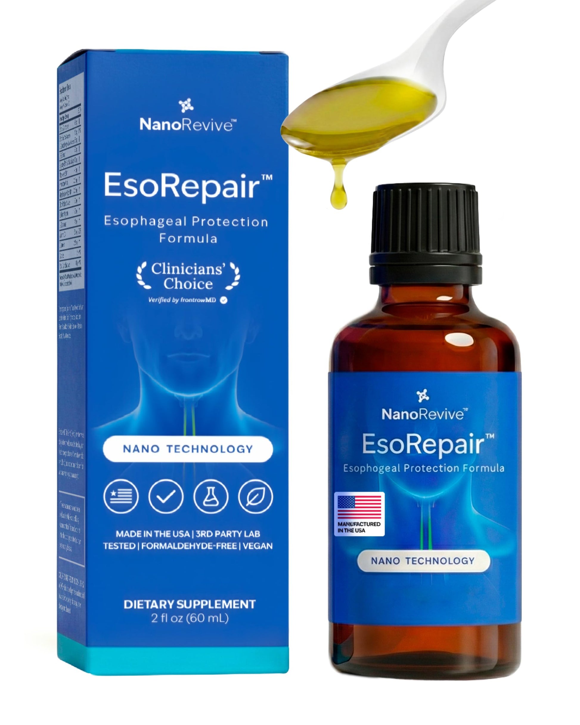EsoRepair Nano Esophageal & Stomach Health Supplements for Men & Women - Digestive Comfort - Slippery Elm Bark, Zinc L-Carnosine NANOREVIVE buy supplements canada