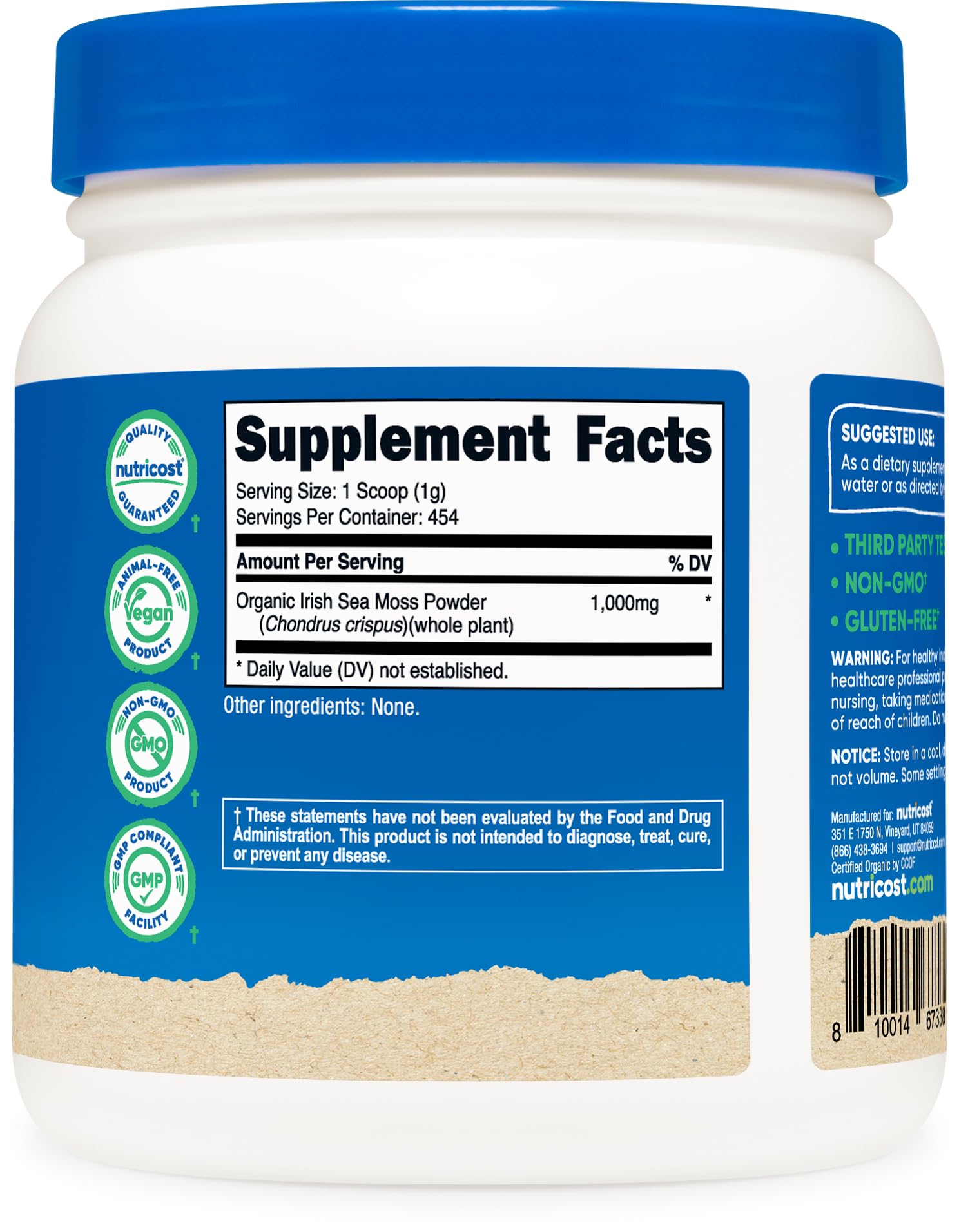 Nutricost Organic Irish Moss Powder (1 LB) - Gluten Free, Non-GMO, Vegetarian Friendly Nutricost buy supplements canada