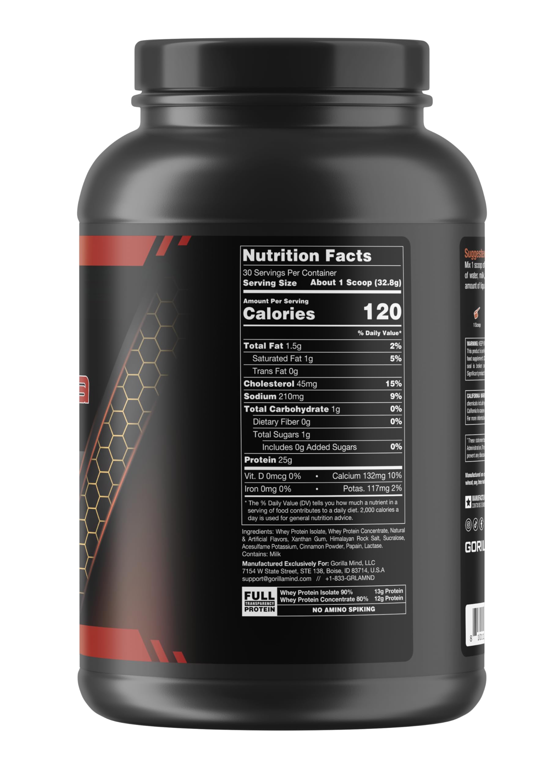 Gorilla Mode Premium Whey Protein - Cinnamon Churro / 25 Grams of Whey Protein Isolate Gorilla Mind buy supplements canada