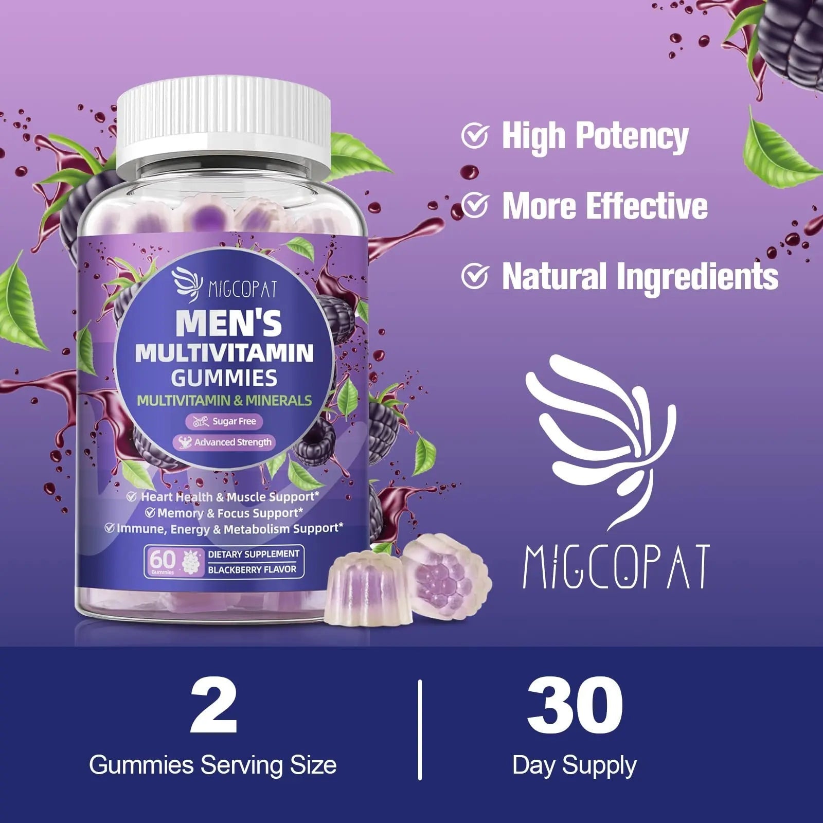Multivitamin for Men, Mens Multivitamins Gummies w/Omega-3, Probiotics, Inositol, Folate, Biotin, Zinc, Vitamins A, C, D, E, B Migcopat buy supplements canada