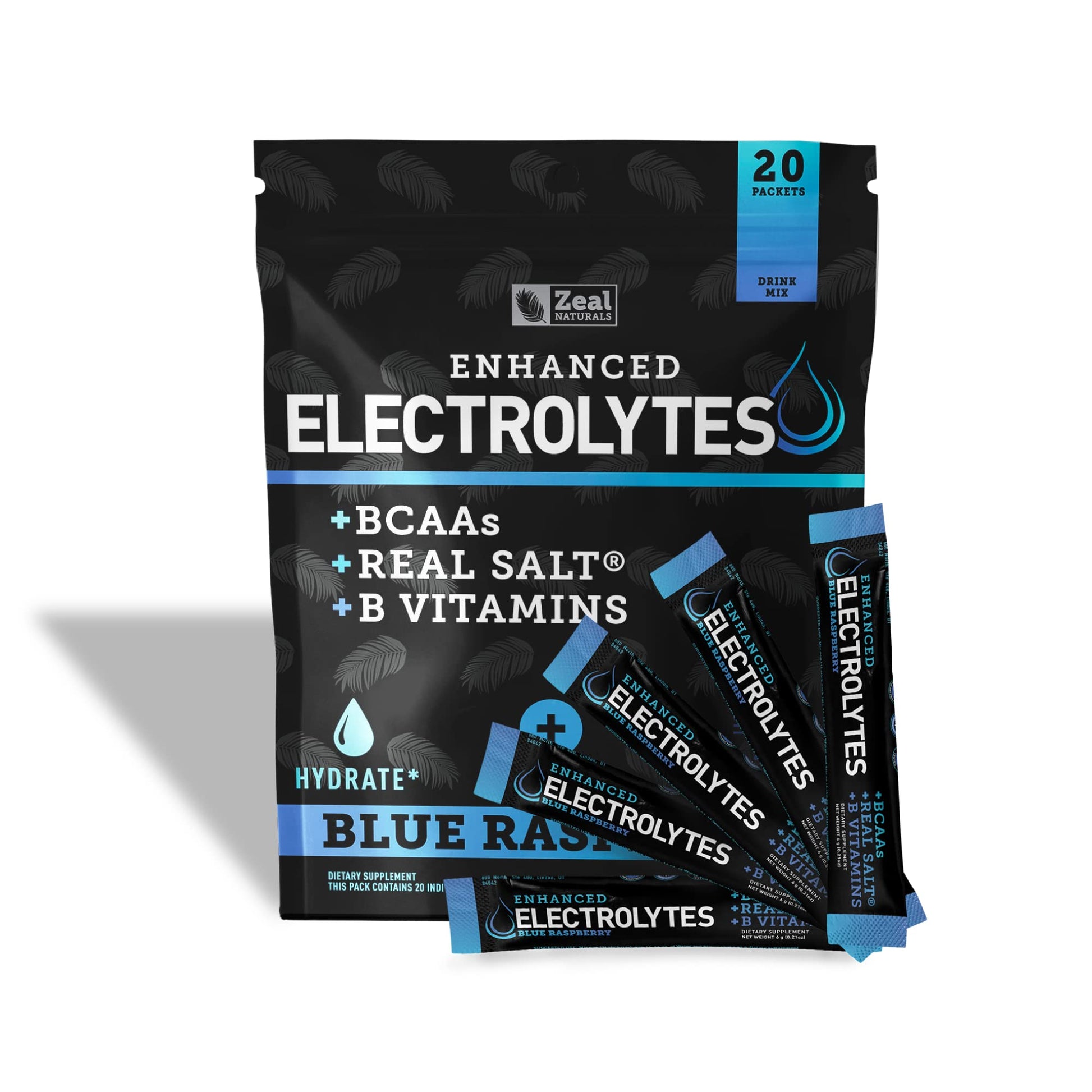 Enhanced Powder Stick Packs (Blue Raspberry - 20 Packets) Sugar Free + BCAA B-Vitamin Zeal Naturals buy supplements canada