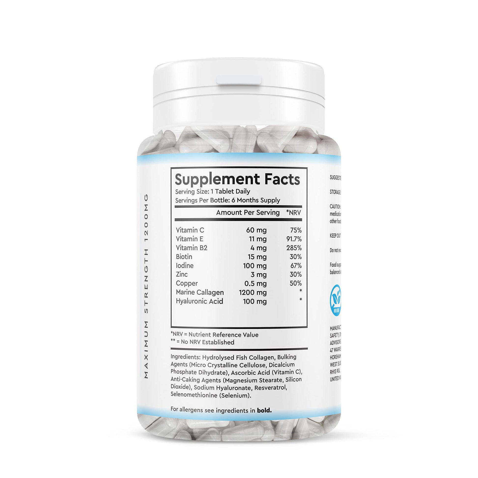 Marine Collagen Peptide Tablets 1200MG - 6 Month Supply - 180 High Strength Collagen Tablets My Store buy supplements canada
