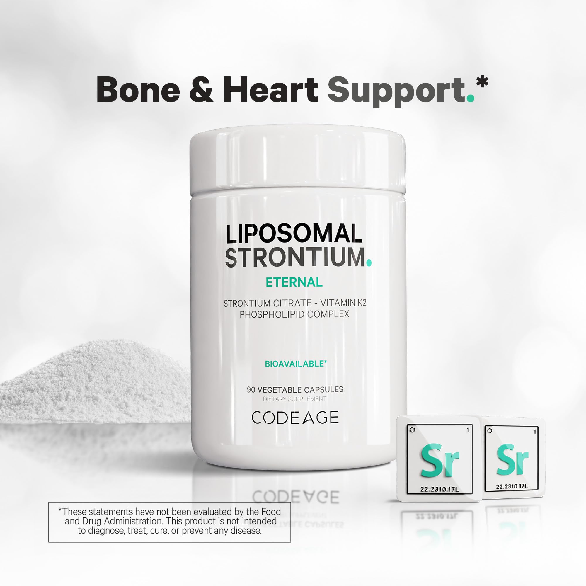 Codeage Liposomal Strontium Supplement - Strontium Citrate, Vitamin K2 MK-7, Liposomal Delivery, Non-GMO, Gluten-Free - 90 Capsules Codeage buy supplements canada