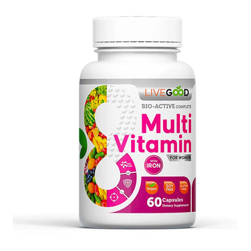 LIVEGOOD Bio-Active Complete Multivitamin for Women with Iron, Daily Women’s Multi with 24 Essential Vitamins and Minerals LIVEGOOD buy supplements canada