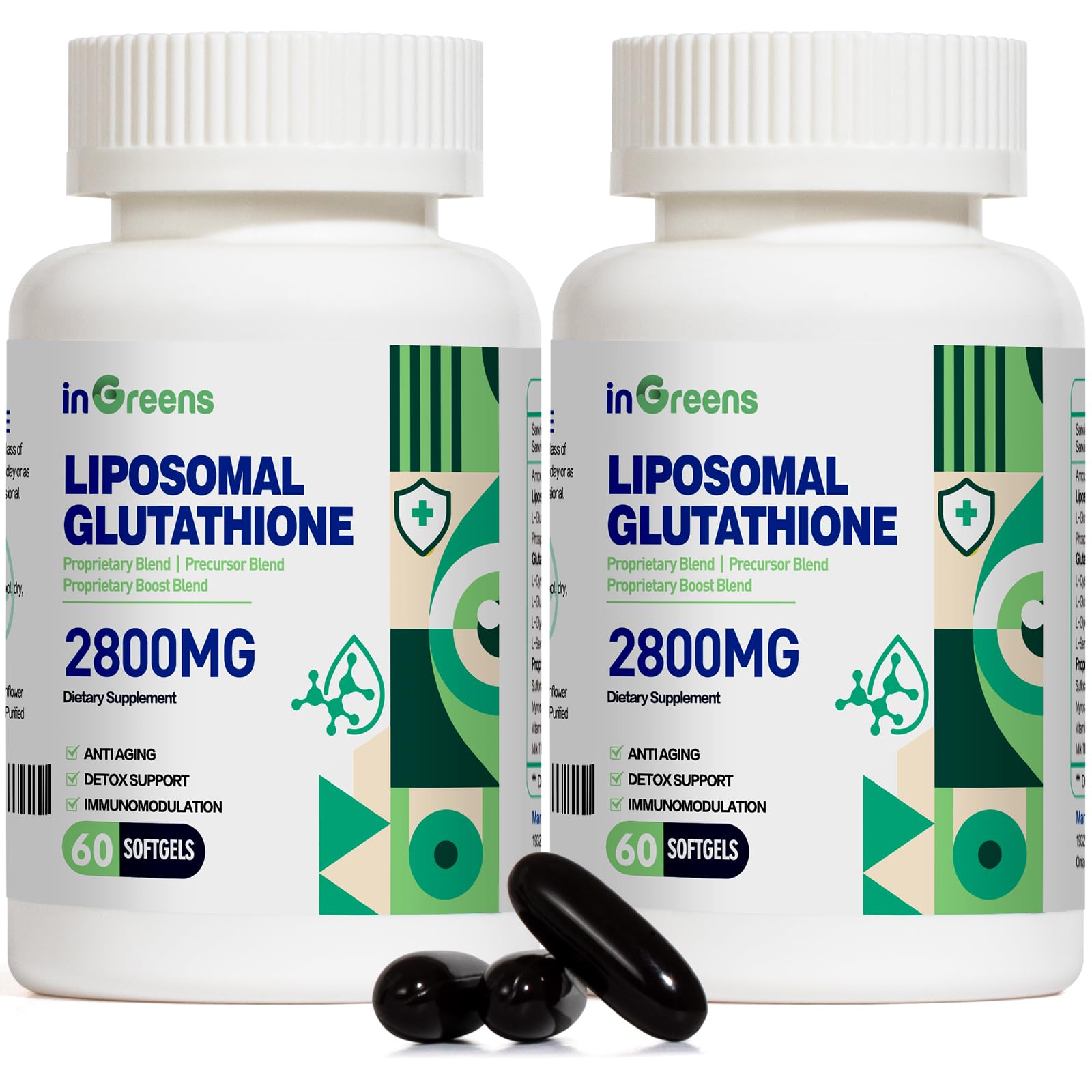 inGreens 2800 MG Liposomal Glutathione Supplement, Detoxifying & Immune, Aging Defense, Energy, Glutathione Unique Formulation Reduced inGreens buy supplements canada