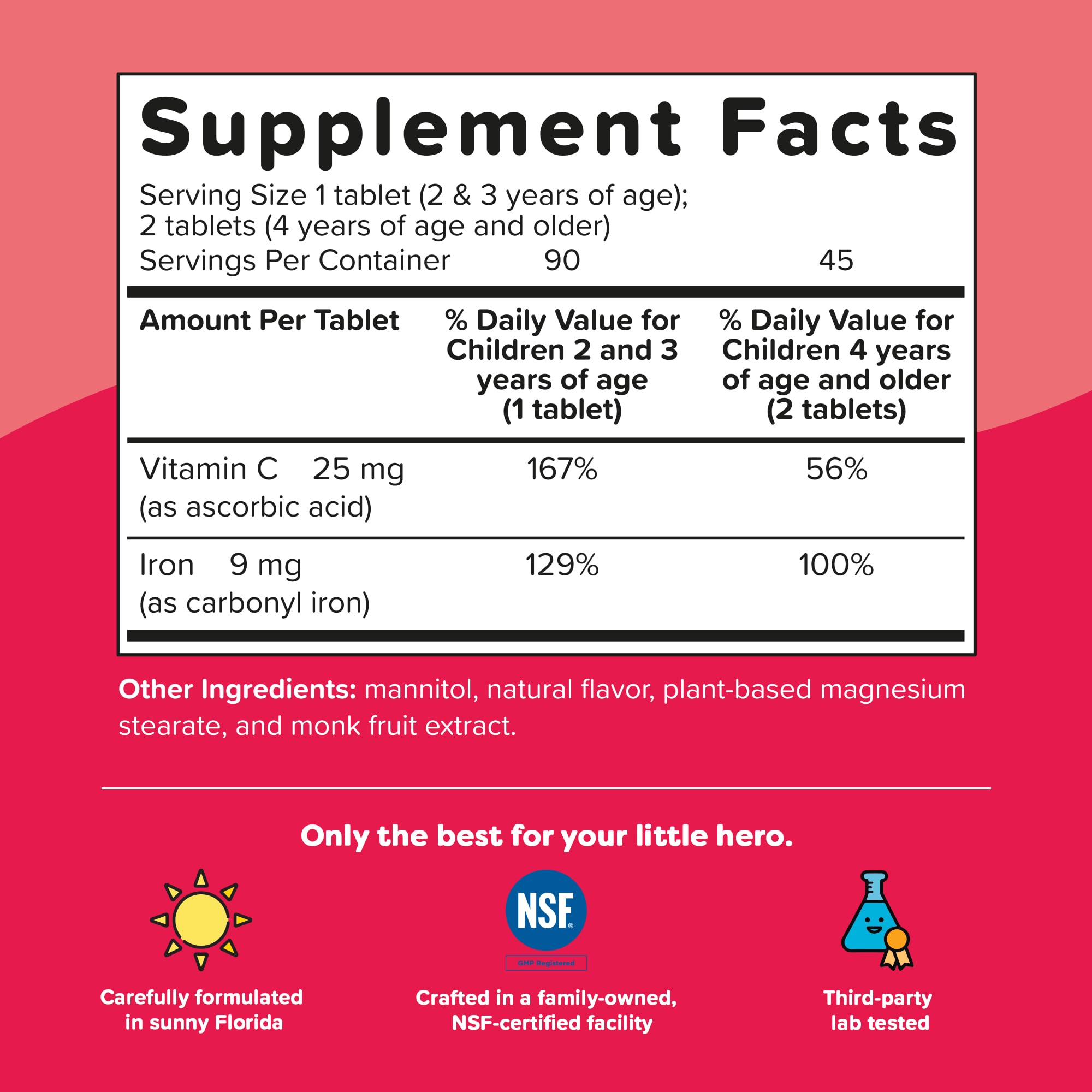 Renzo's Iron Supplements for Kids, Dissolvable Vegan Kids Iron Supplement with Vitamin C, Sugar-Free Melty Tabs Renzo's buy supplements canada