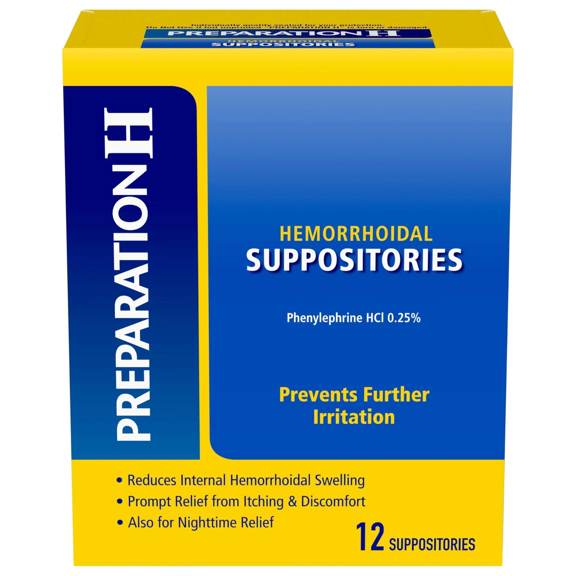 Preparation H Hemorrhoid Suppositories For Itching And Discomfort Relief - 12 Count (Pack of 1) Preparation H buy supplements canada
