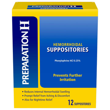 Preparation H Hemorrhoid Suppositories For Itching And Discomfort Relief - 12 Count (Pack of 1) Preparation H buy supplements canada