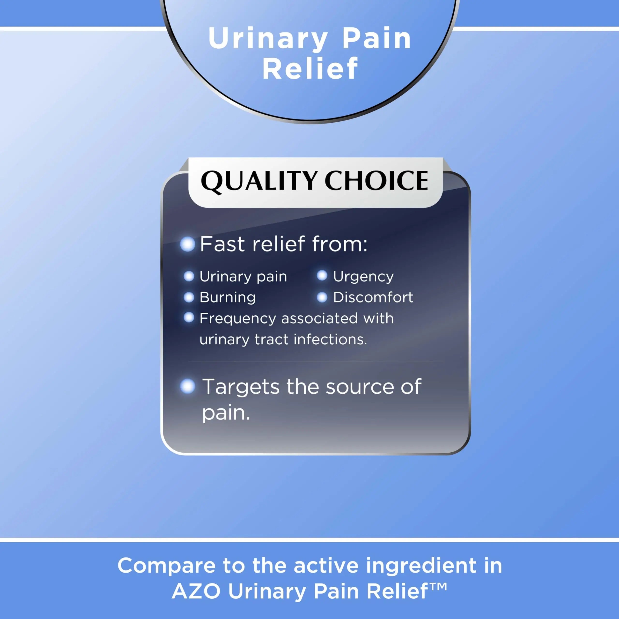 Quality Choice Fast Acting Urinary Pain Relief, Phenazopyridine Hydrochloride 95mg, Relieves UTI Pain, Burning, Frequent Urination, Bladder Discomfort, Urgency. One 30 Tablet Box (30 Total Tablets) Quality Choice buy supplements canada