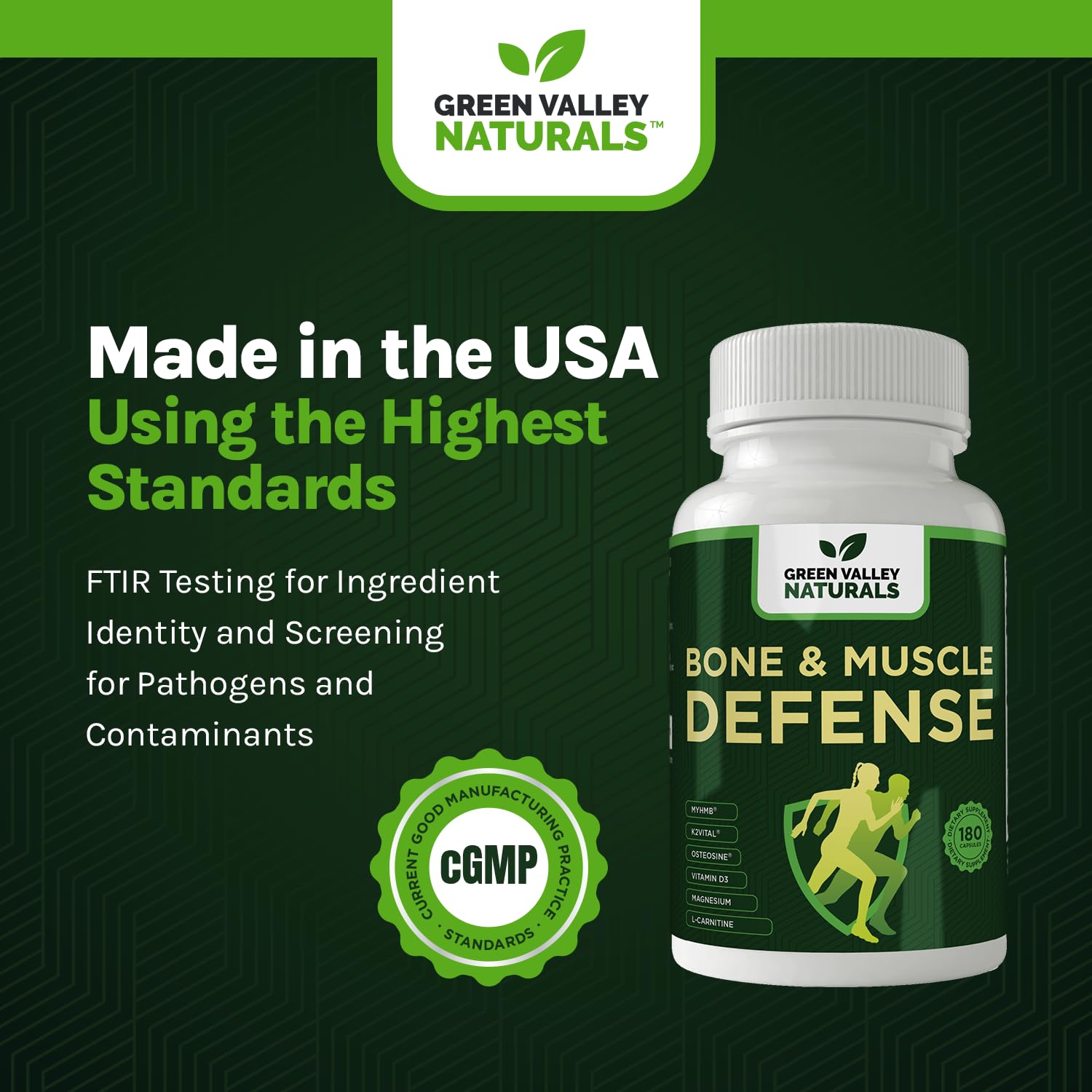 Green Valley Naturals Bone & Muscle Defense Supplement – Bone Health, Muscle Support & Joint Mobility Formula with MyHMB, Magnesium, Vitamin D3 & L-Carnitine for Daily Wellness, 60 Capsules GREEN VALLEY NATURALS buy supplements canada