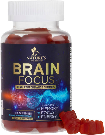 Brain Supplements for Memory and Focus with Phosphatidylserine, Nootropic Memory Supplement Gummy for Brain Health, Concentration, Mental & Cognitive Support, Focus Vitamins with B6 & B12-60 Gummies Nature's Nutrition buy supplements canada