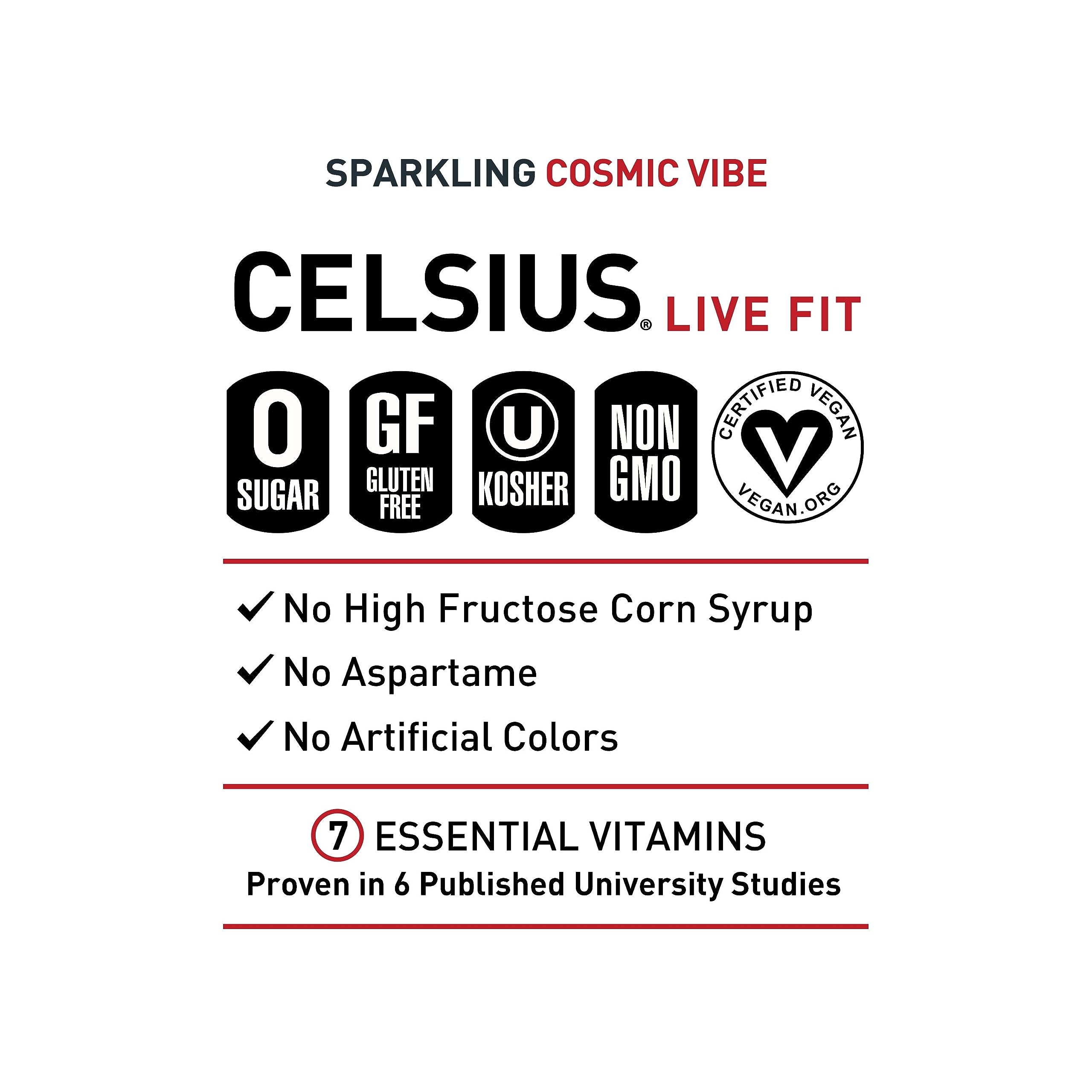 CELSIUS Sparkling Cosmic Vibe, Functional Essential Energy Drink 12 Fl Oz (Pack of 12) CELSIUS buy supplements canada