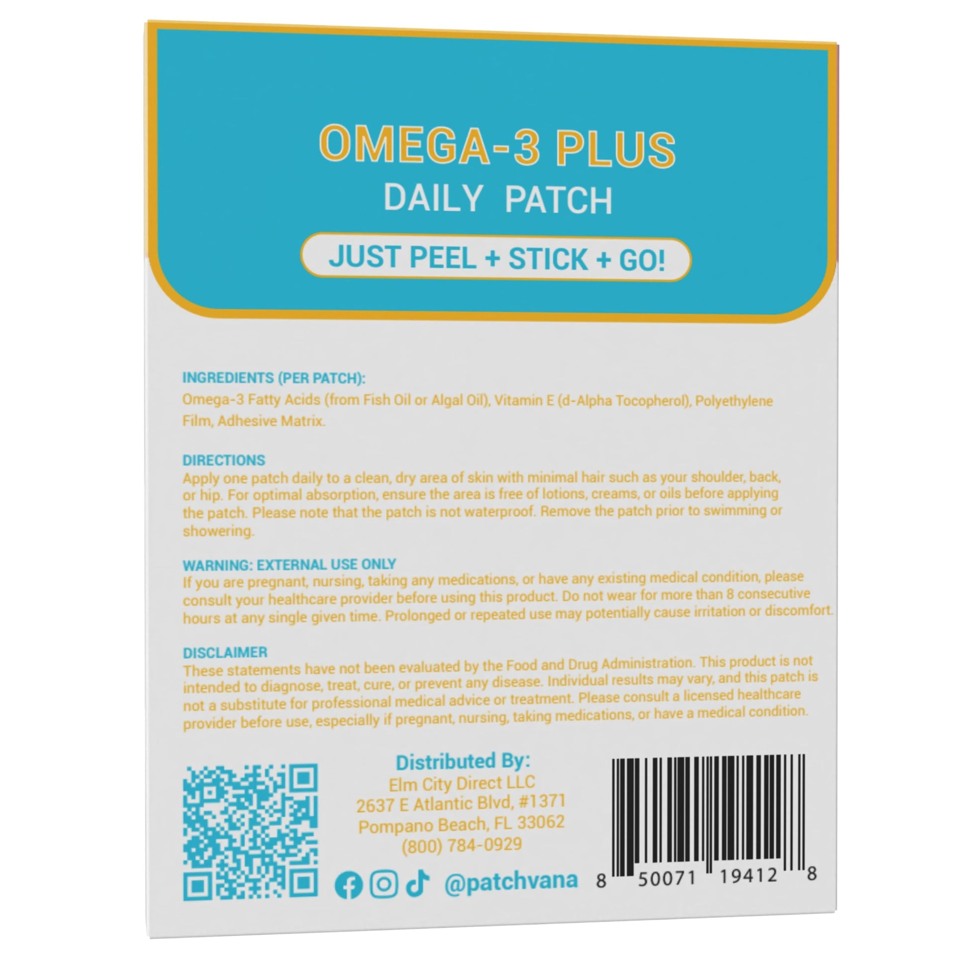 Patchvana Omega 3 Patch for Women & Men, 1 Month Supply, 30 Patches Patchvana buy supplements canada