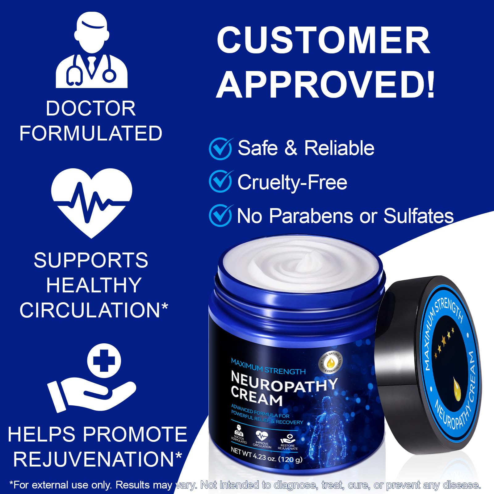Neuropathy Cream for Feet, Legs & Hands – Lightweight, Plant-Based Formula with Cooling Comfort, 4 oz CFXYHNOX buy supplements canada