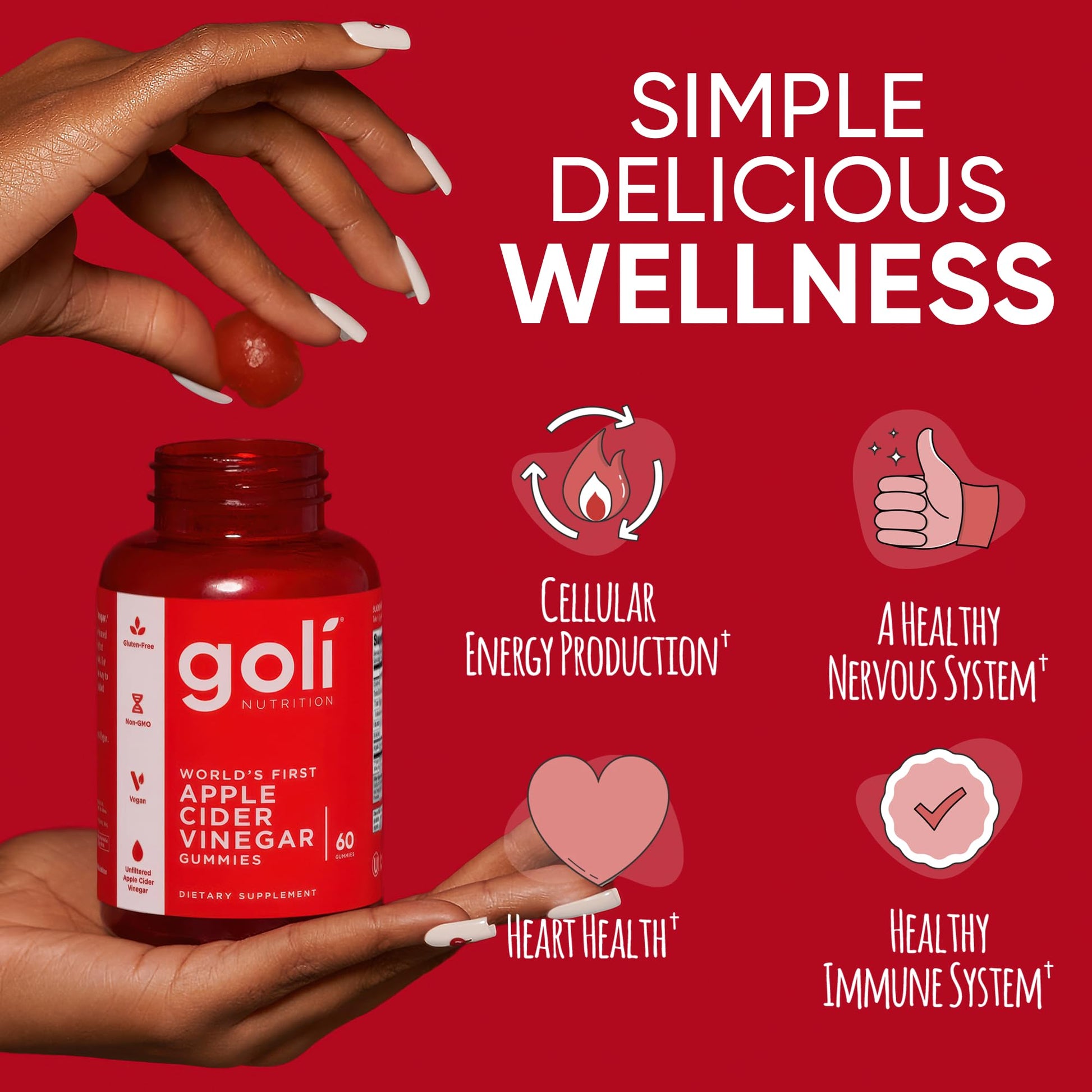 Goli Apple Cider Vinegar Gummies - Worlds First ACV Gummy with Vitamin B12, Beetroot & Pomegranate Goli buy supplements canada