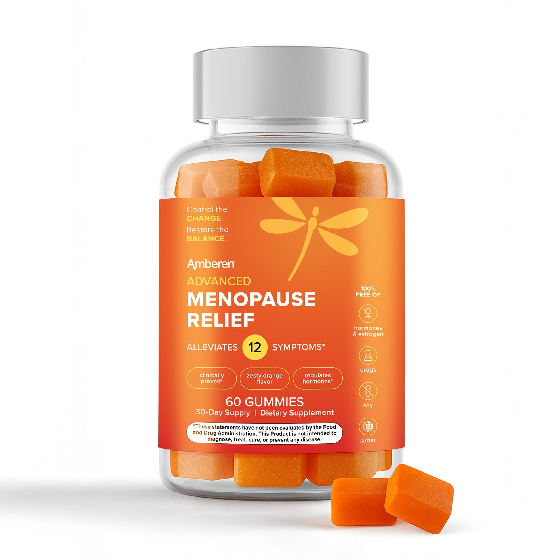 Amberen Menopause Supplement for Women, 60 Gummies, Clinically Proven, Helps Support Hormone Balance, Helps Relieve 12 Menopause Symptoms: Hot Flashes, Night Sweats, Mood Swings and More Amberen buy supplements canada