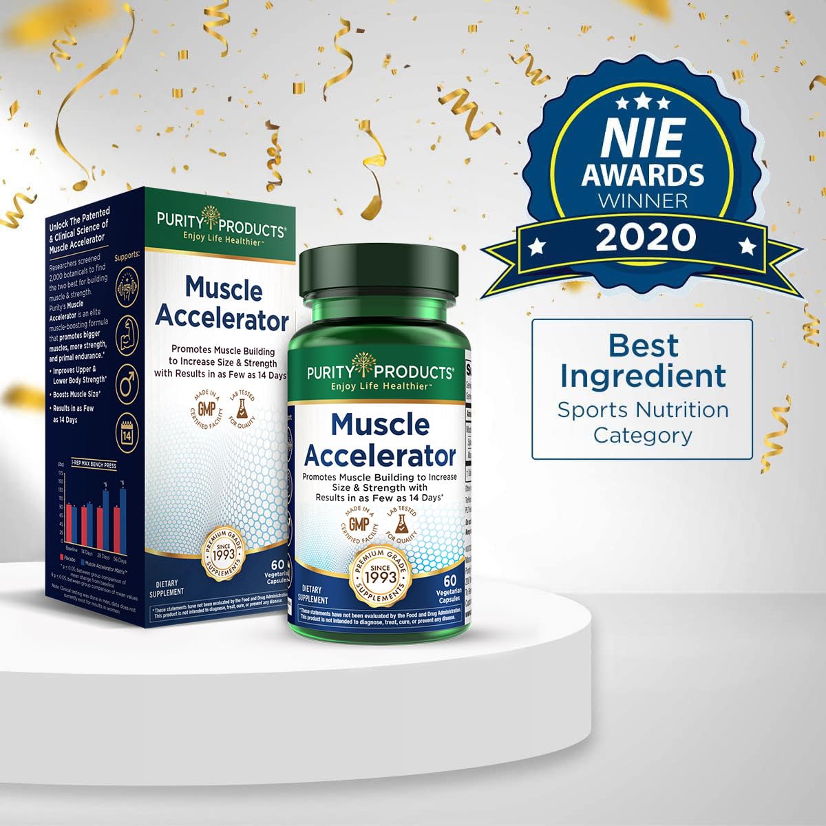 Purity Products Muscle Accelerator 650 mg Patented & Clinically Tested Muscle Accelerator Blend of Ayurvedic Herbal Extracts Promotes Strength, Endurance + Muscle Growth - 60 Veg Caps Purity Products buy supplements canada