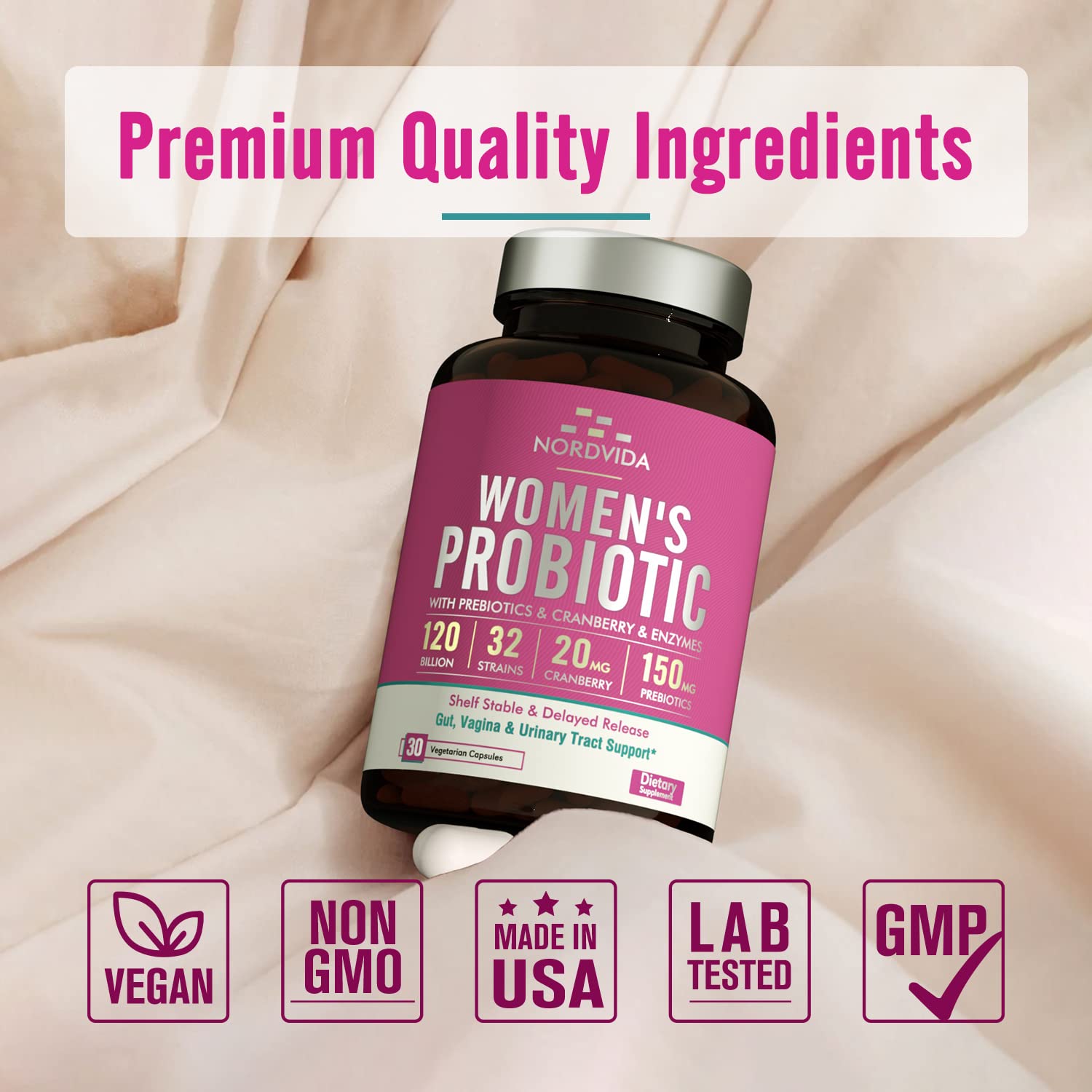 NordVida Women's Probiotic, 120 Billion & 32 Strains, Shelf Stable Probiotic for Gut Nordvida buy supplements canada