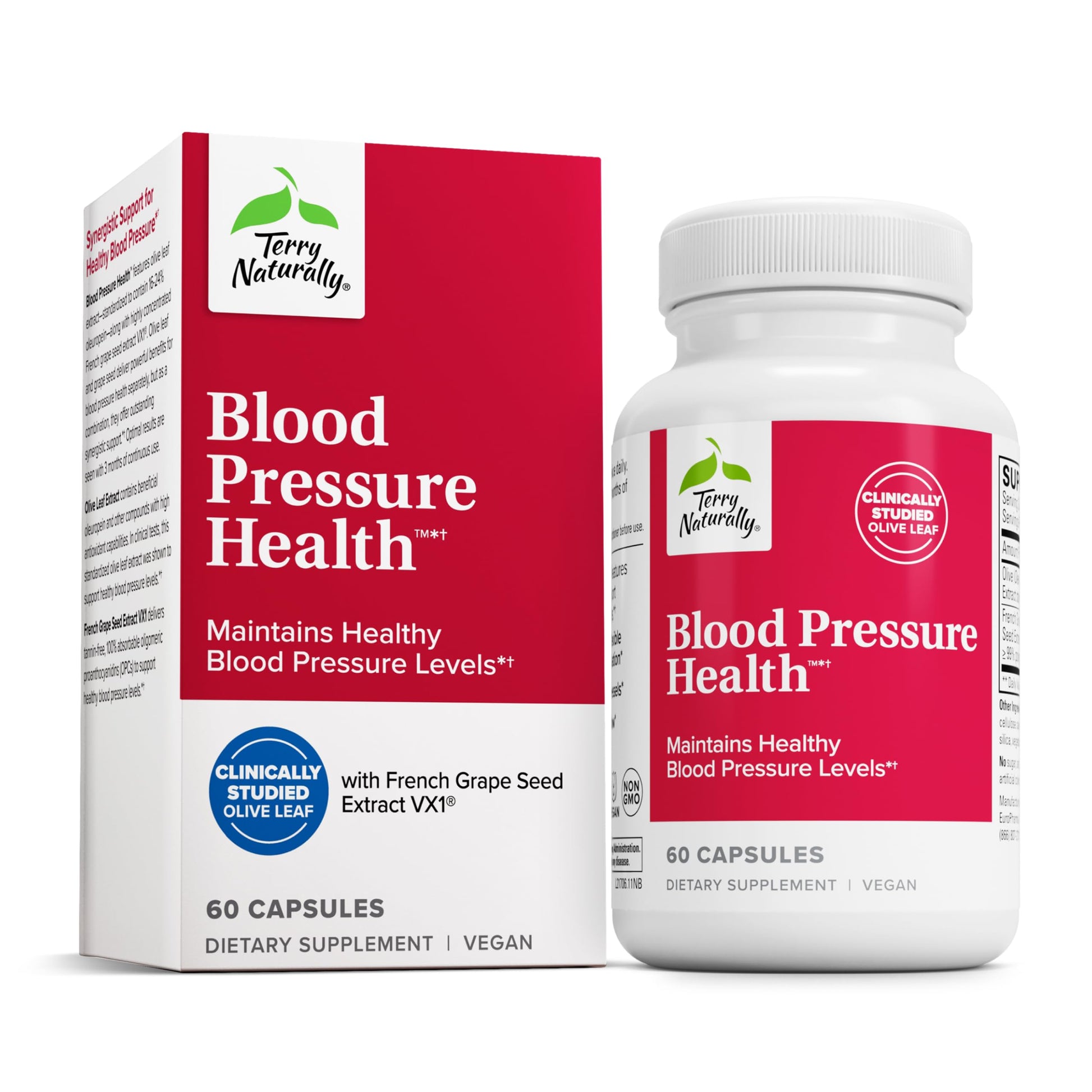 Terry Naturally Blood Pressure Health - Healthy Blood Flow & Circulation Support Supplement - Heart Health Supplement with Antioxidants - Cardiovascular Support - 60 Capsules Terry Naturally buy supplements canada