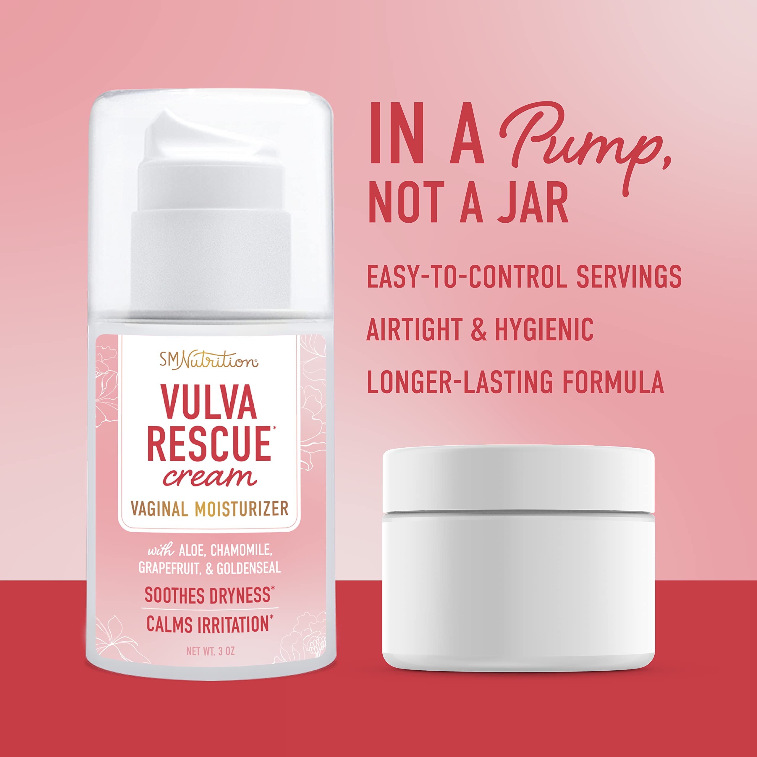 Vulva Rescue Moisturizer Cream | 3oz. PUMP | Soothes Vaginal Itch & Dryness | No Estrogen or Fragrance SMNutrition buy supplements canada
