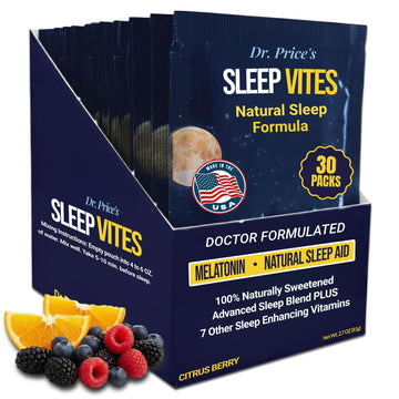 Dr. Price’s Natural Sleep Aid Powder – Berry-Citrus, 30 Packs | Sleep Powder Drink Mix with Magnesium, Microdose Melatonin & Tryptophan | Sleep Support for Adults | Doctor-Formulated, Made in USA Dr. Price's Vitamins buy supplements canada
