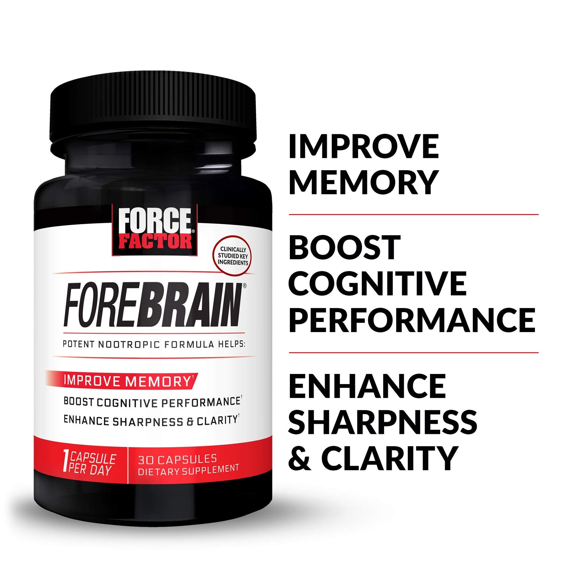 Force Factor Forebrain Nootropic Brain Supplement to Improve Memory, Boost Focus, Increase Mental Energy, and Support Brain Health with Caffeine, Bacopa, and Huperzine A, 30 Capsules Force Factor buy supplements canada