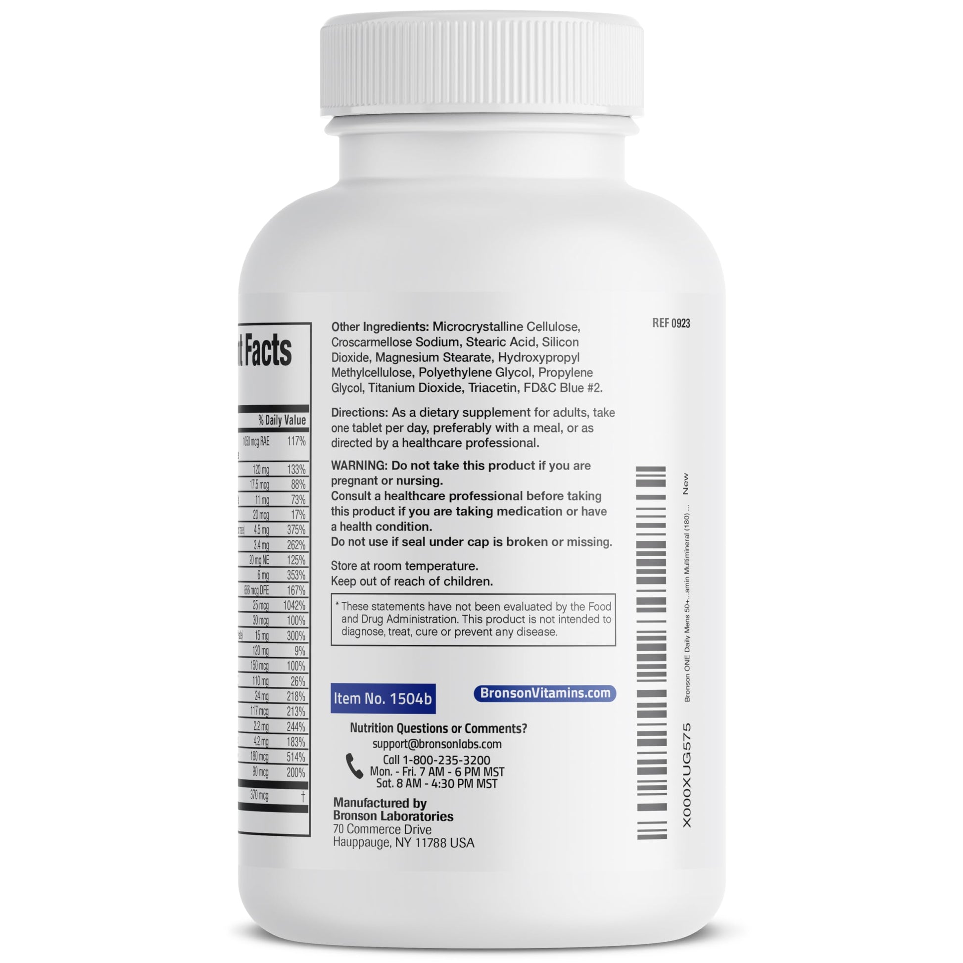 Bronson ONE Daily Mens 50+ Complete Multivitamin Multimineral, 180 Tablets Bronson buy supplements canada