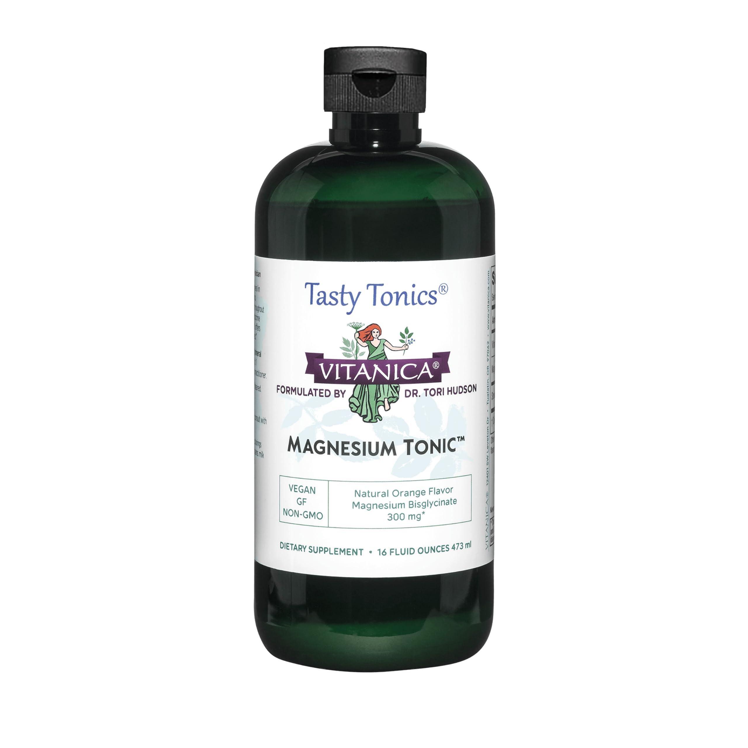 Vitanica Magnesium Tonic, Liquid Magnesium Bisglycinate Chelate 300 mg with Vitamin B6, Dr Formulated Supplement, Orange Flavor, Vegan, Gluten Free and Non-GMO,16 fl oz Vitanica buy supplements canada