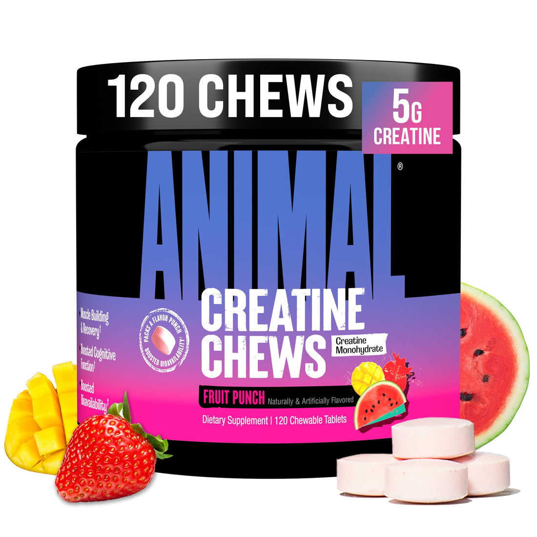 Animal Creatine Chews Tablets - Enhanced Creatine Monohydrate with AstraGin to Improve Absorption, Sea Salt for Added Pumps Animal buy supplements canada