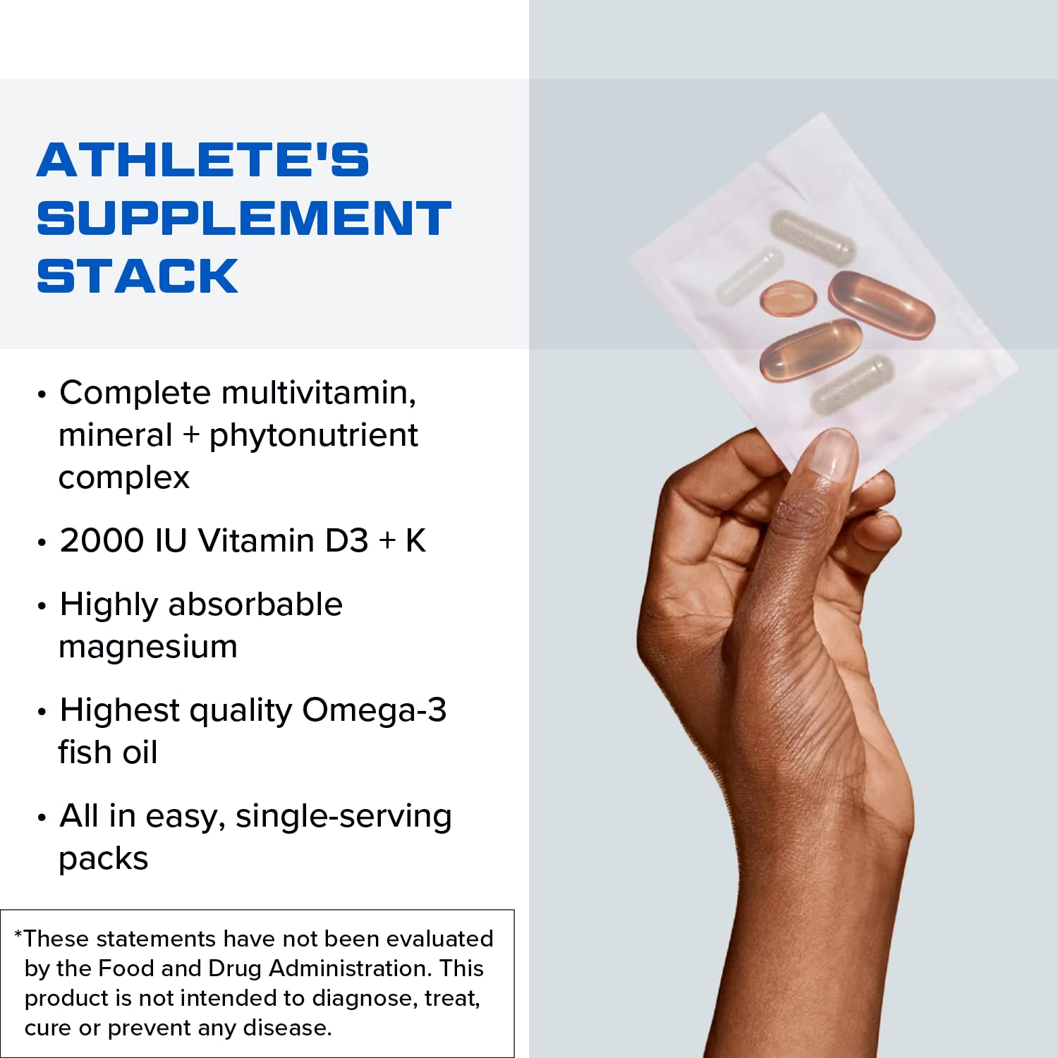 Designs for Sport Vitamin Packs - NSF Certified for Sport Power Pack with Daily Multivitamin, Fish Oil Omega-3, Magnesium Glycinate & Vitamin D3 + K - Athlete's Supplement Stack (30 Packets) Designs for Sport buy supplements canada