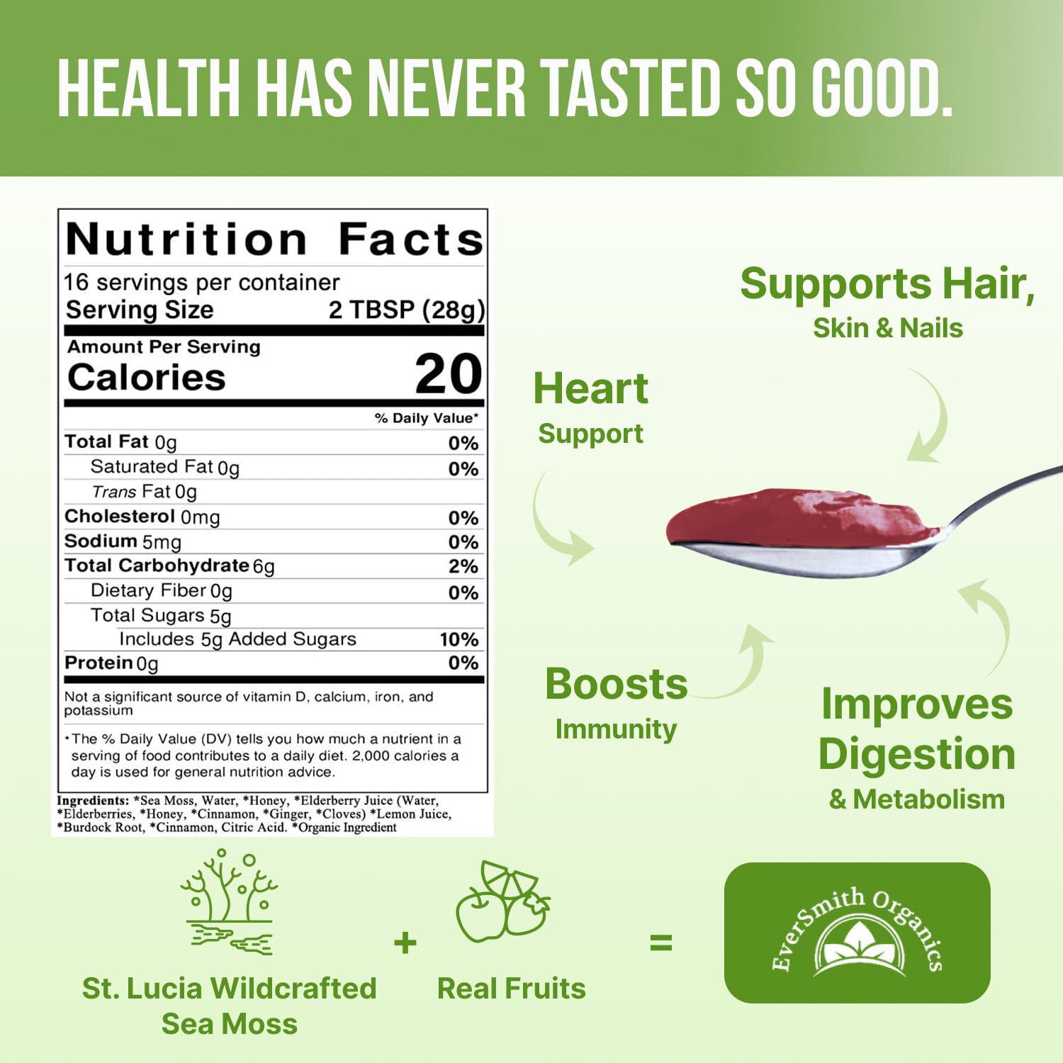 EverSmith Organics - Wildcrafted Irish Sea Moss Gel | Made in USA | Rich in Vitamins EverSmith Organics buy supplements canada