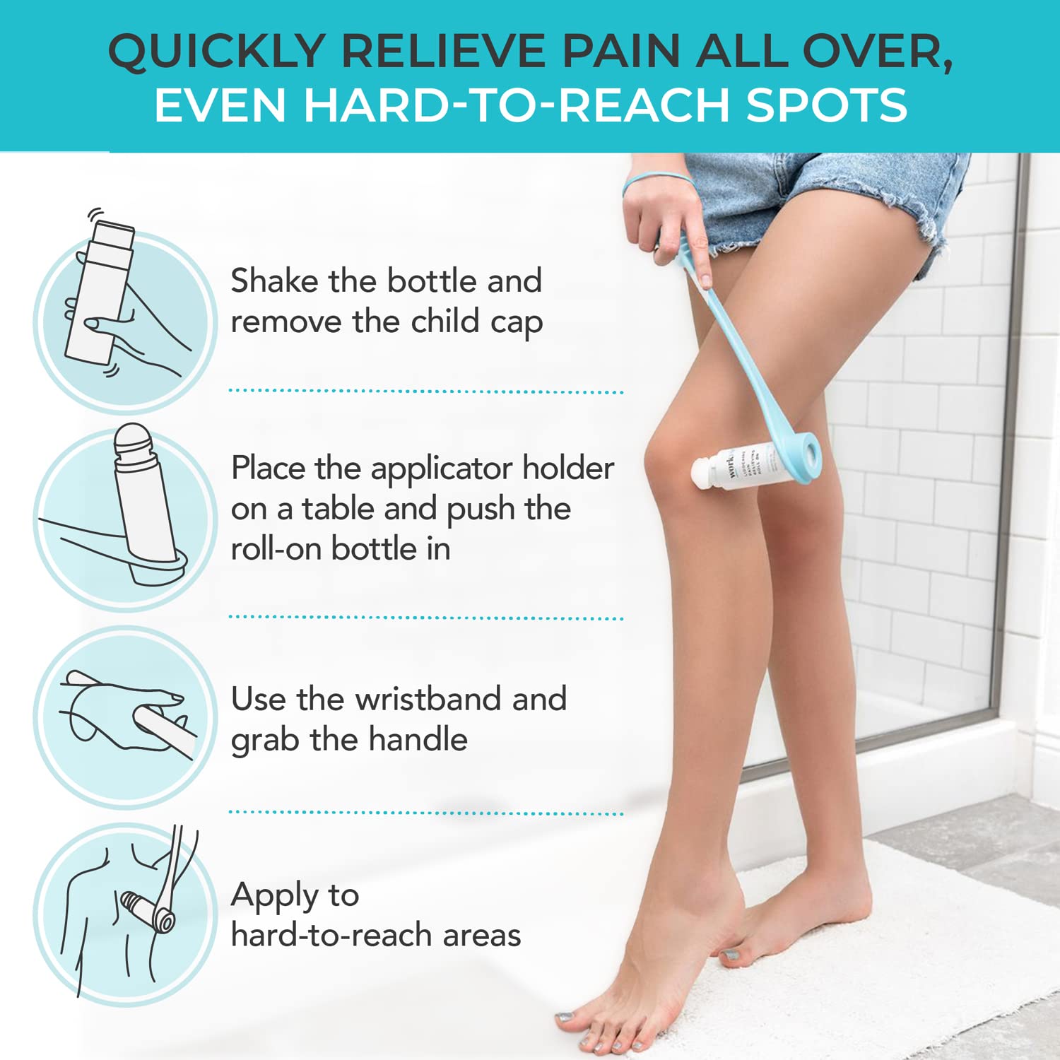 Workvie Lidocaine Pain Relief Roll On 2 Pack & Easy Reach Applicator Tool – Fast Acting Topical Lidocaine Maximum Strength with Arnica Montana & Aloe Vera for Muscles, Joints, Back, Neck & Feet Workvie buy supplements canada