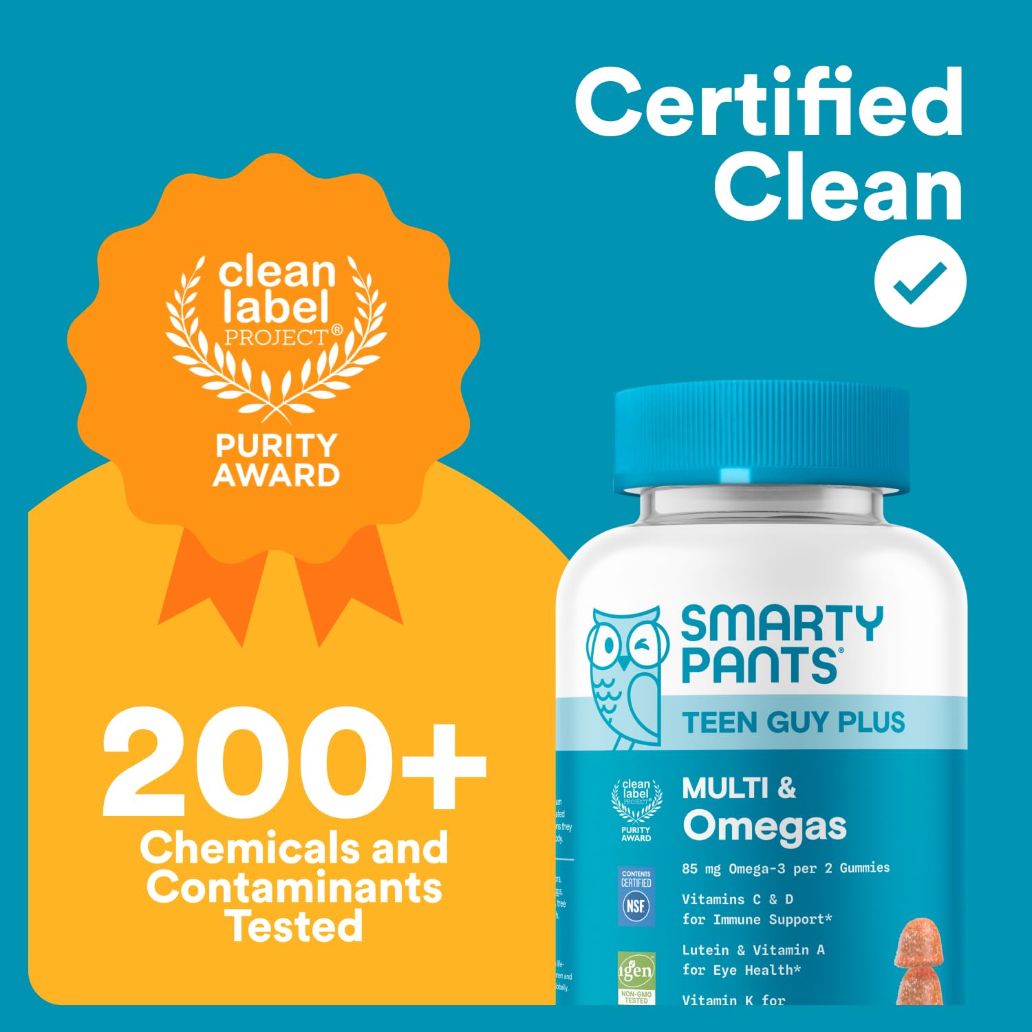 SmartyPants Teen Guy Multivitamin Gummies, Omega 3 (DHA/EPA), Vitamin D3, C, Vitamin B12, B6, A, K & Zinc, Folate, Gluten Free, Fruit Flavor, 60 Count (30 Day Supply) SmartyPants buy supplements canada