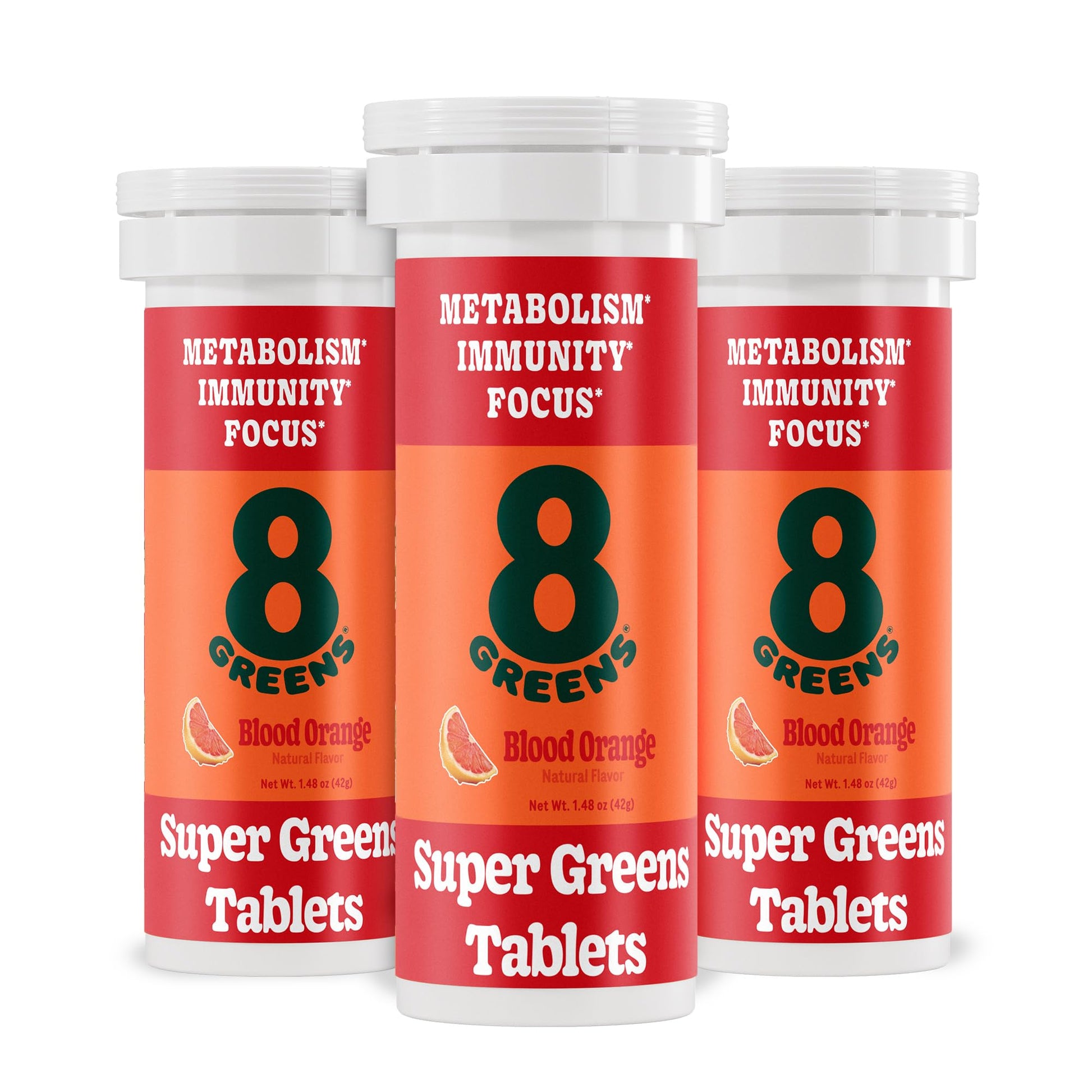 8Greens Supergreens Tablets | Super Greens Powder Superfood Tablet, Metabolism Immunity & Focus, Daily Greens Effervescent Tablets, Organic: Aloe Vera, Spirulina, Chlorella, Blood Orange, 30 Servings 8Greens buy supplements canada